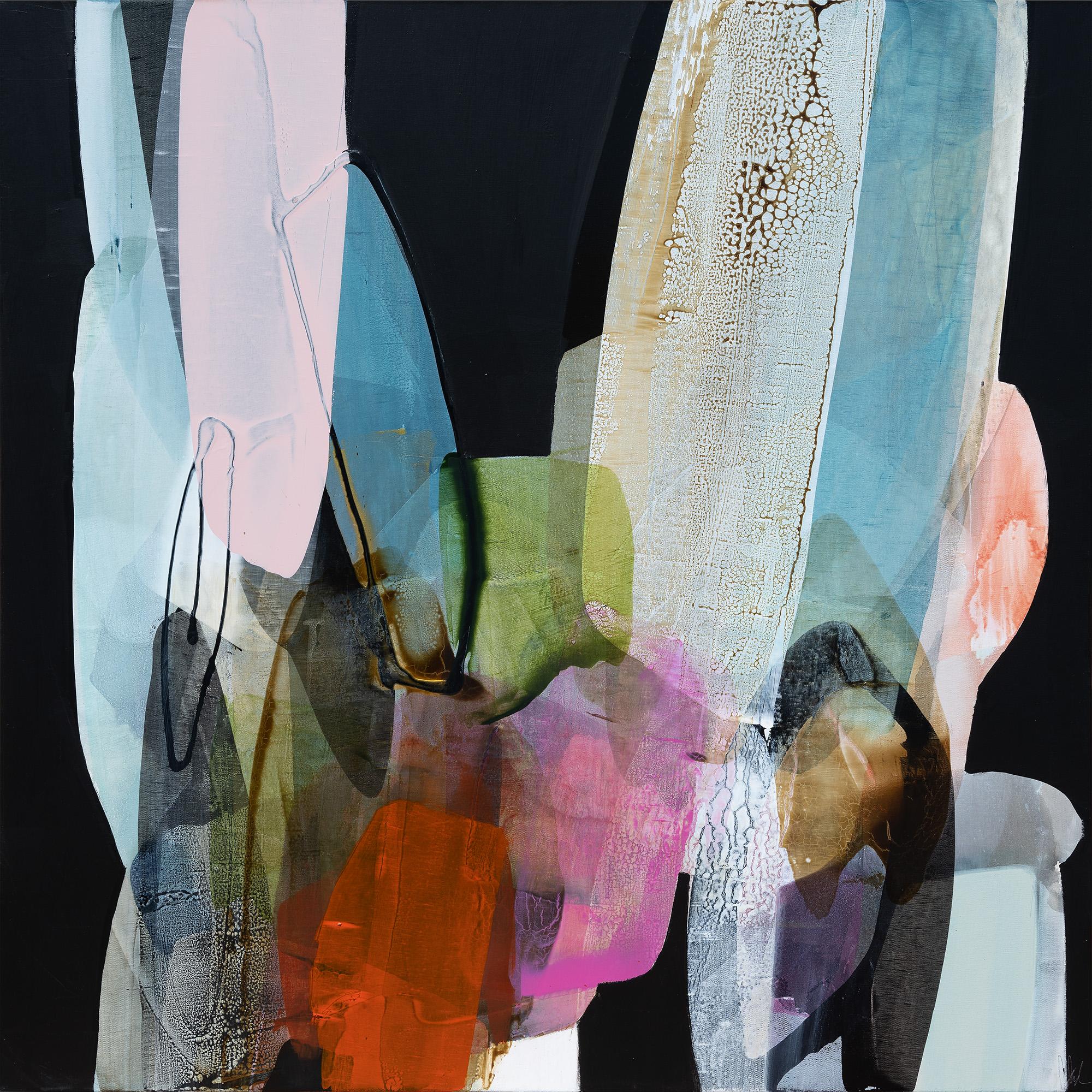 Lynn Sanders Abstract Painting – Schwarze Mesa Blume