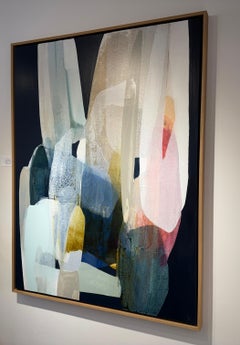 "Passeggiata tra i fiori", dipinto astratto ad acrilico, incorniciato, 2010 - 49x37"