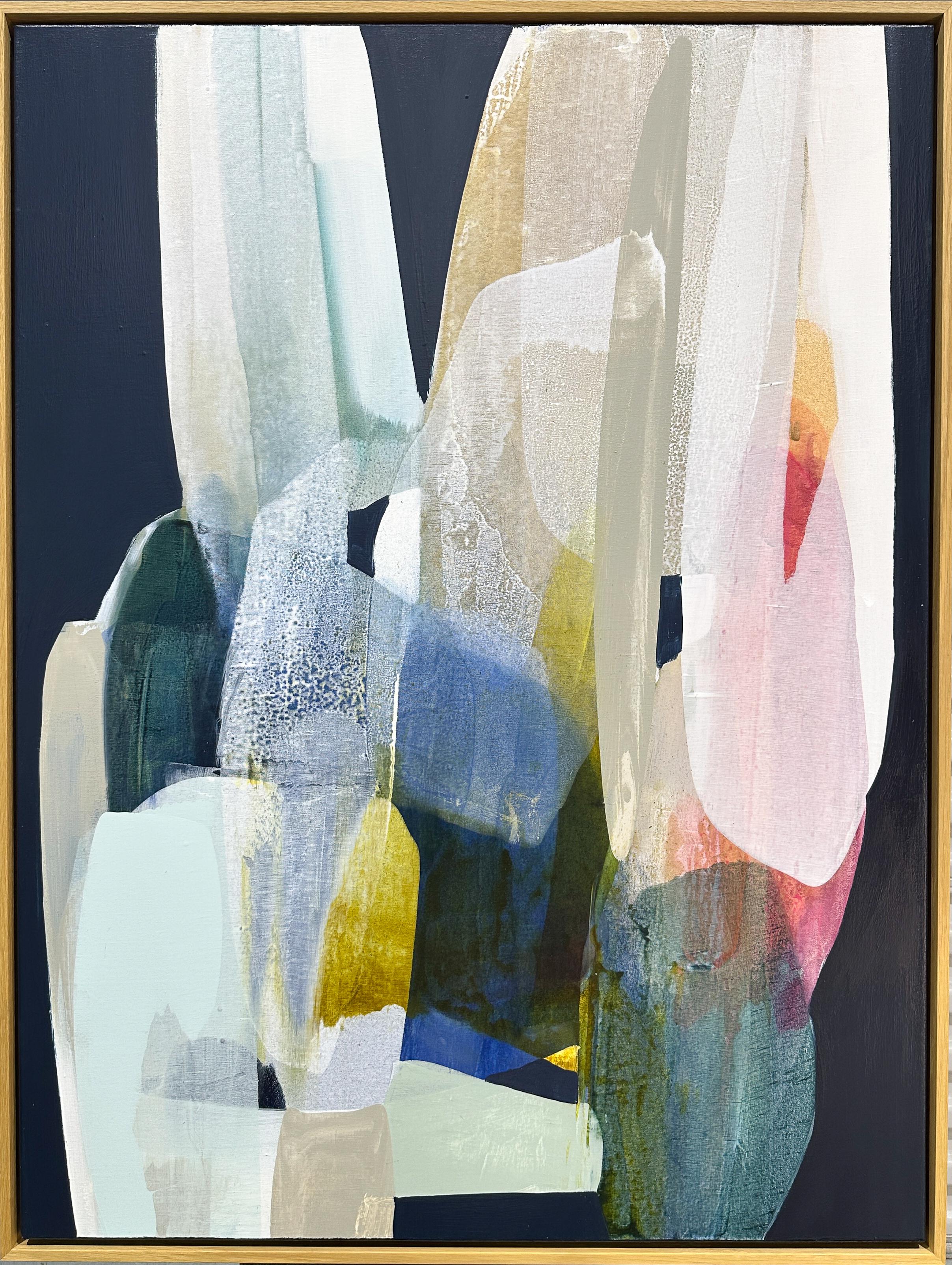 Lynn Sanders Abstract Painting - Hike in the Flowers, Abstract Acrylic Painting, Framed, 2010-49x37"