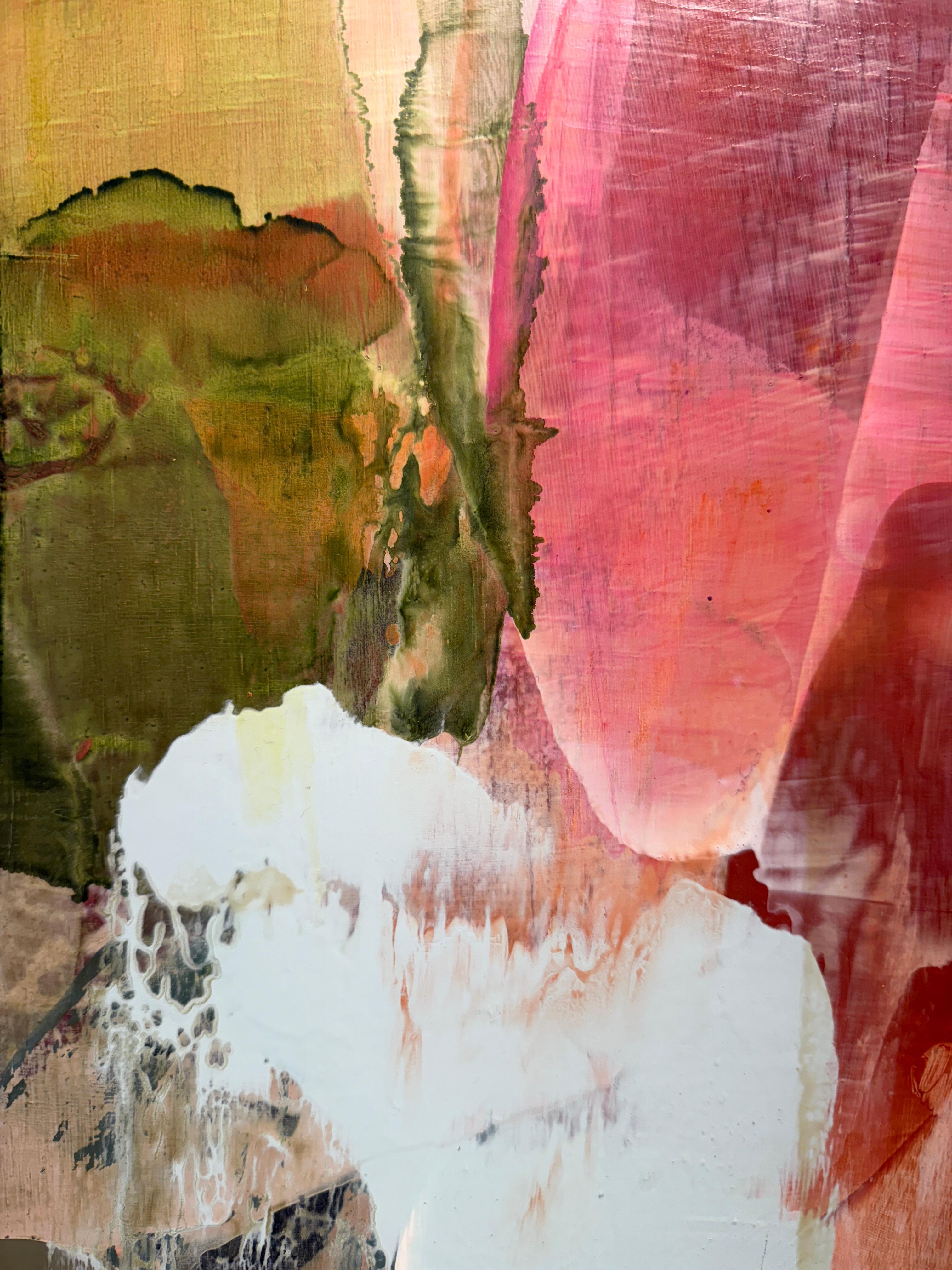 Lotta Chai - Gray Abstract Painting by Lynn Sanders