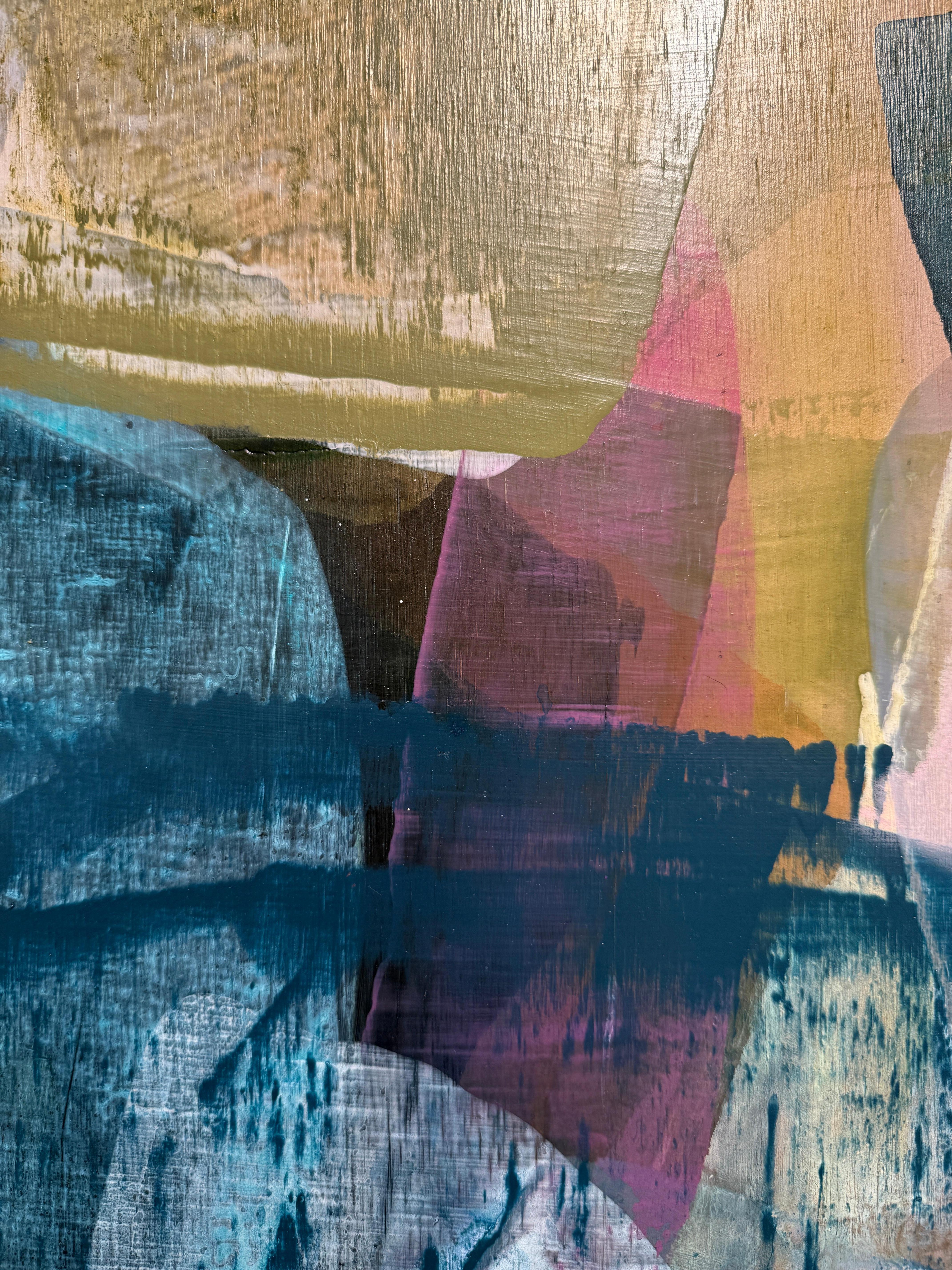 Lotta Latte - Gray Abstract Painting by Lynn Sanders