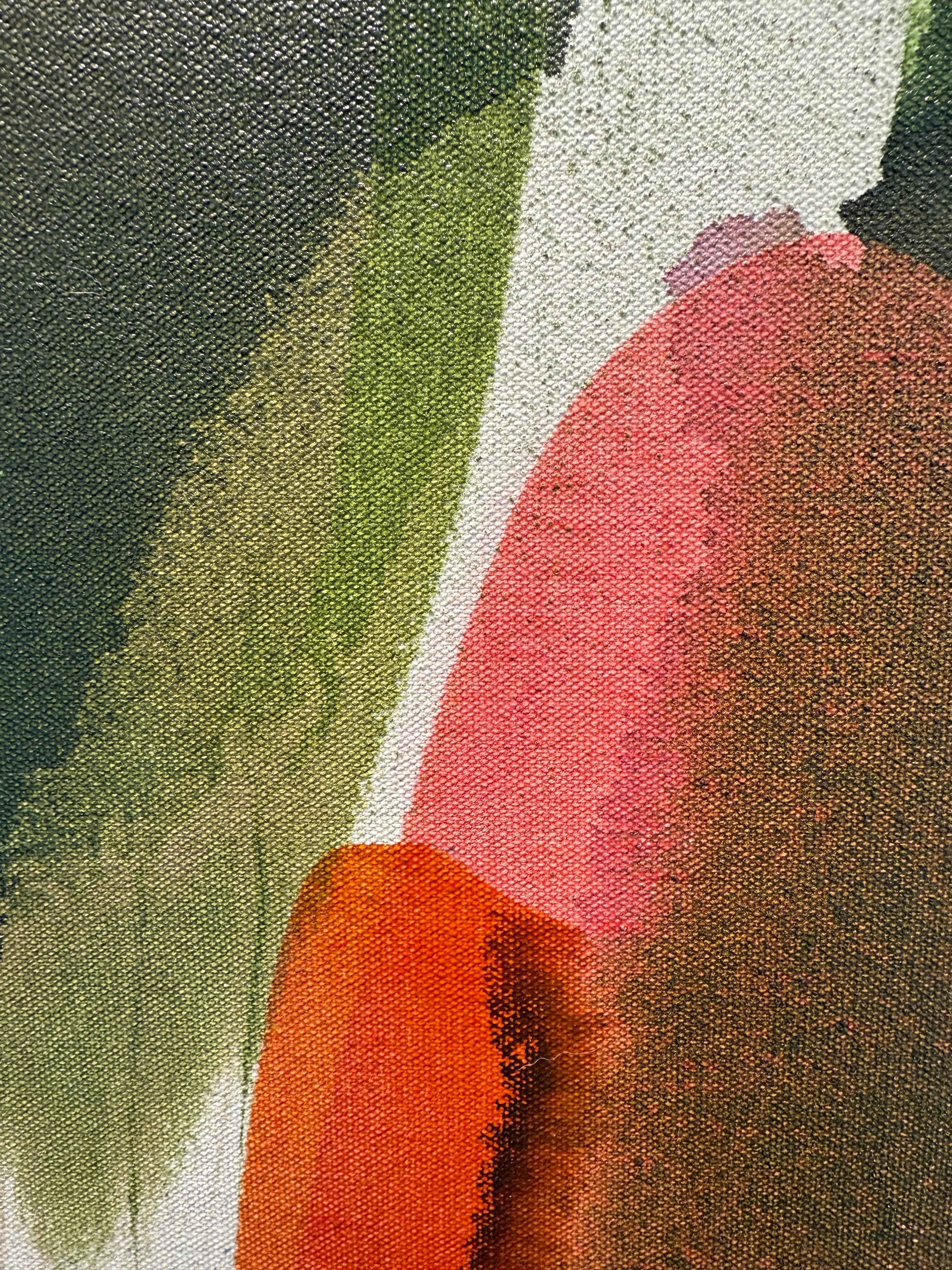 Martini Twist - Gris Abstract Painting par Lynn Sanders