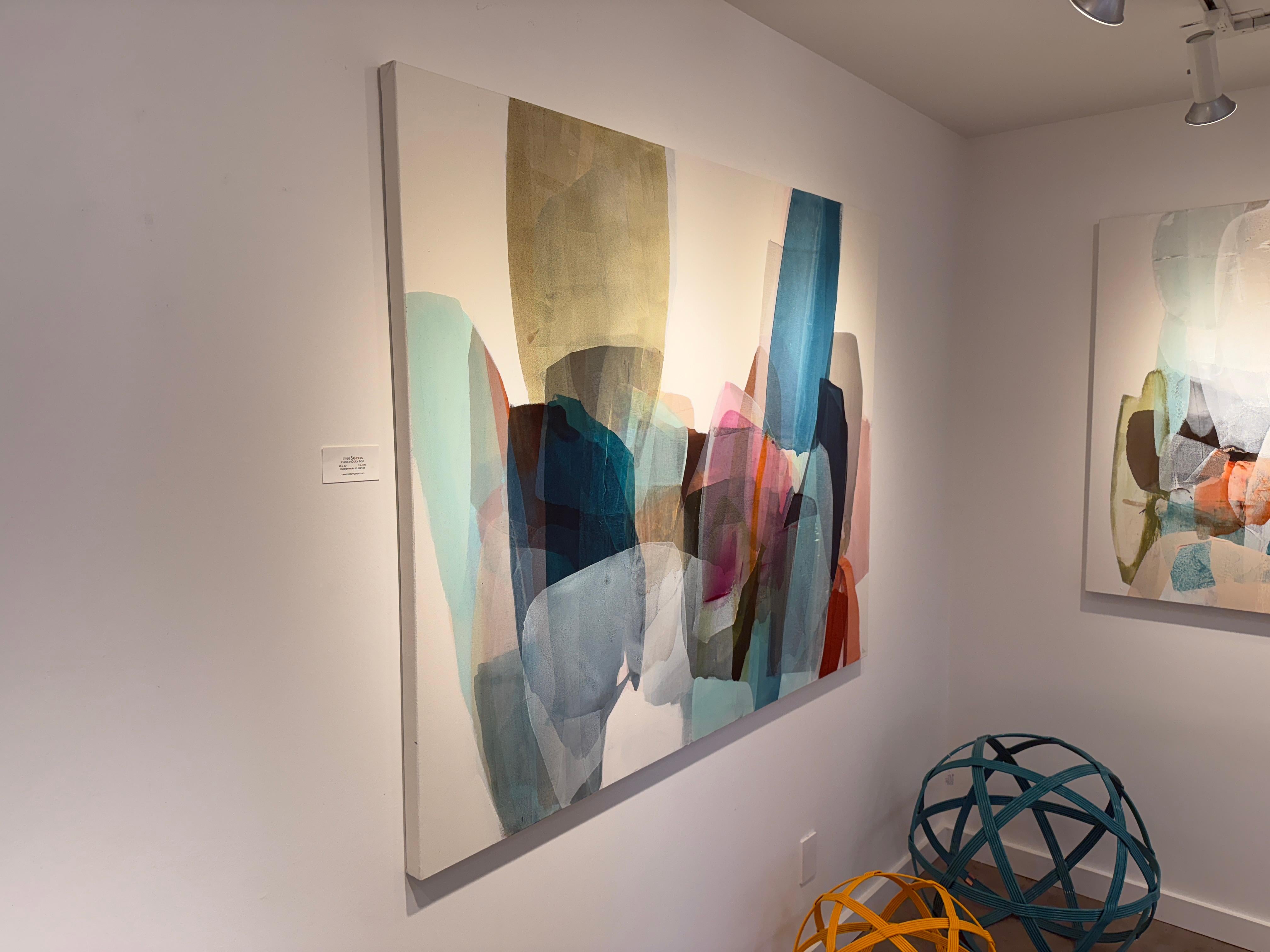 Peek a Color Boo (en anglais) - Abstrait Painting par Lynn Sanders