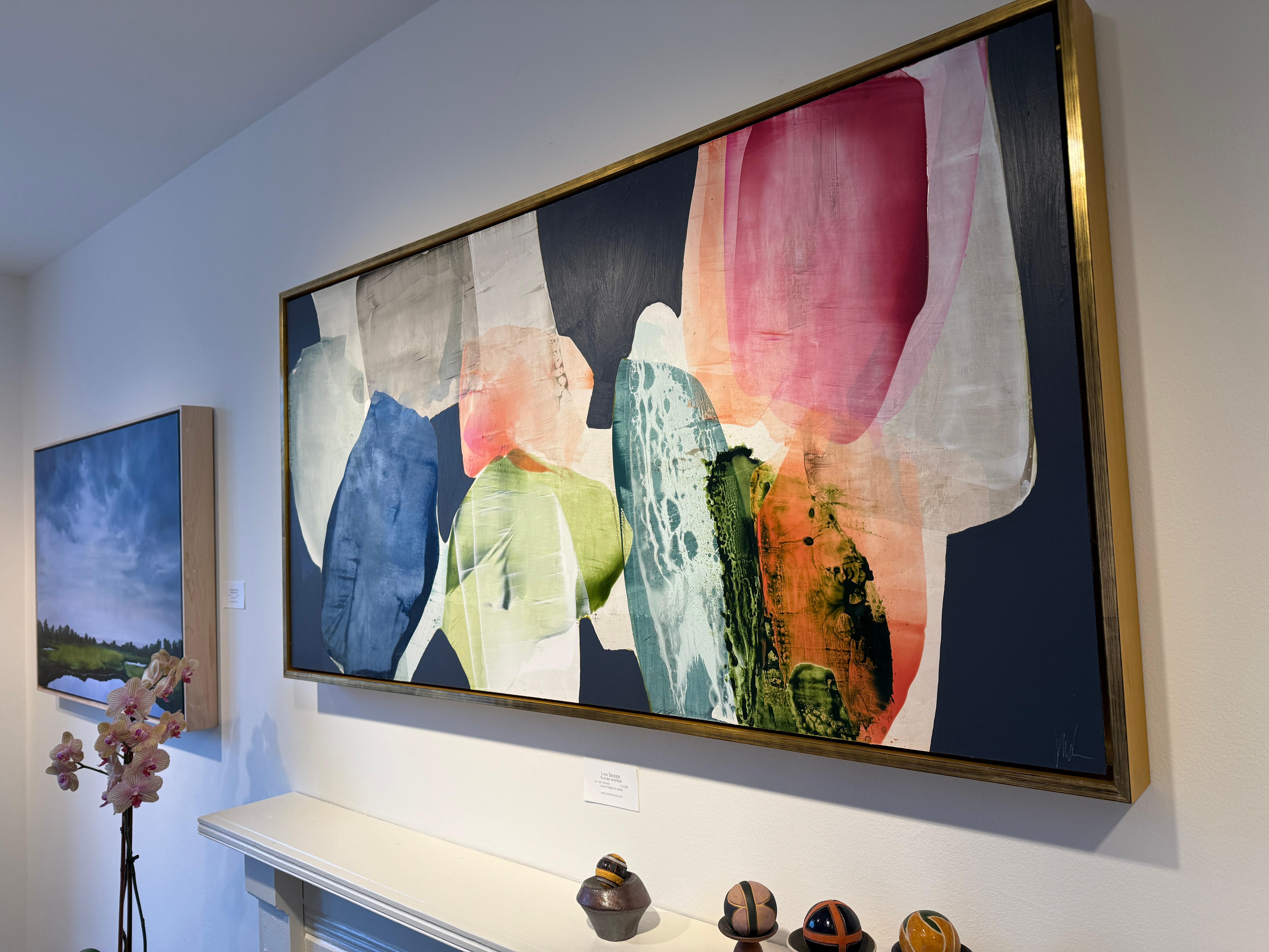 Tuoni e pioggia - Painting Astratto di Lynn Sanders
