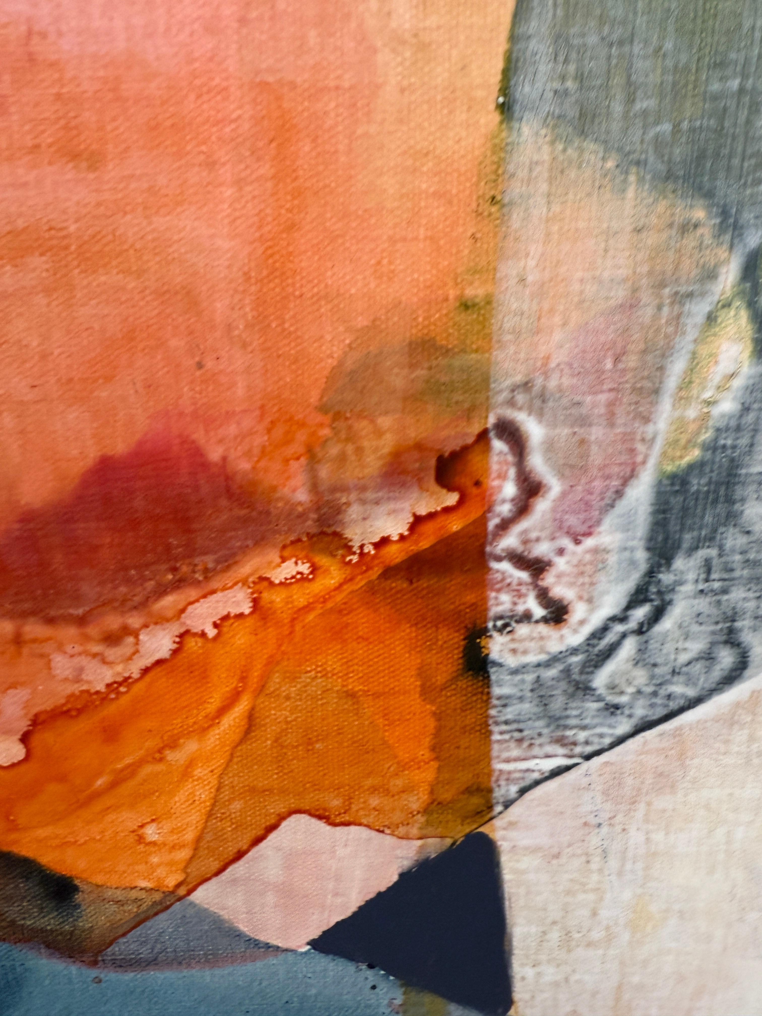 Casse-tête tranquille 1 - Gris Abstract Painting par Lynn Sanders