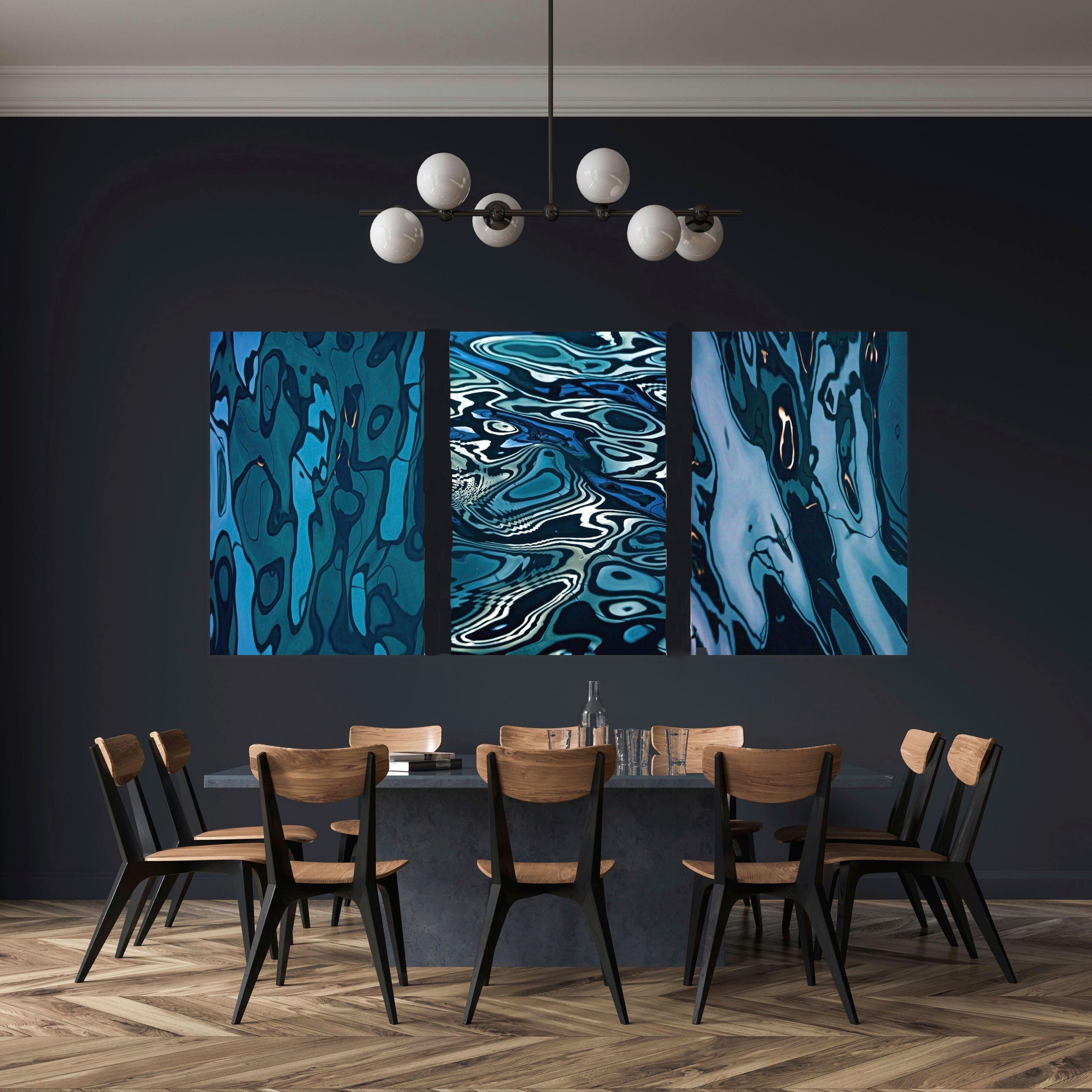 Triptych - Blue Waters.  Archival Pigment Print Mounted on Plexi Lt ed 1/10