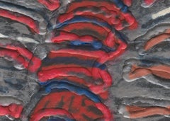 "Rib Cage 2", Embossed Pigmented Flax Paper-Pulp Painting