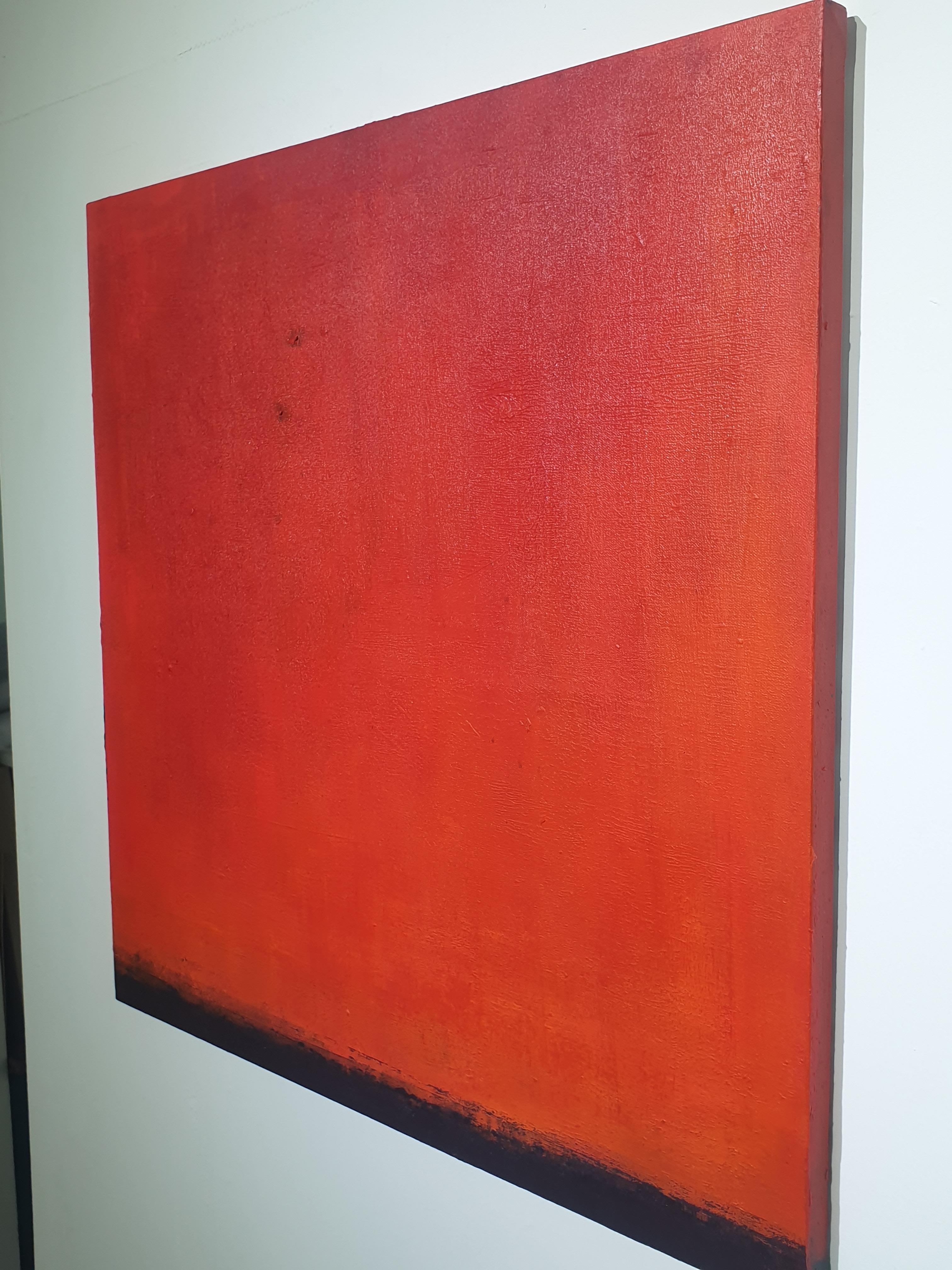 The Power of NOW [Schwarz, Rot, Acryl, Leinwand, Abstrakt, Linie] (Zeitgenössisch), Painting, von Lynn Yang