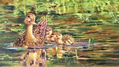 Duck Family, Painting, Oil on Canvas