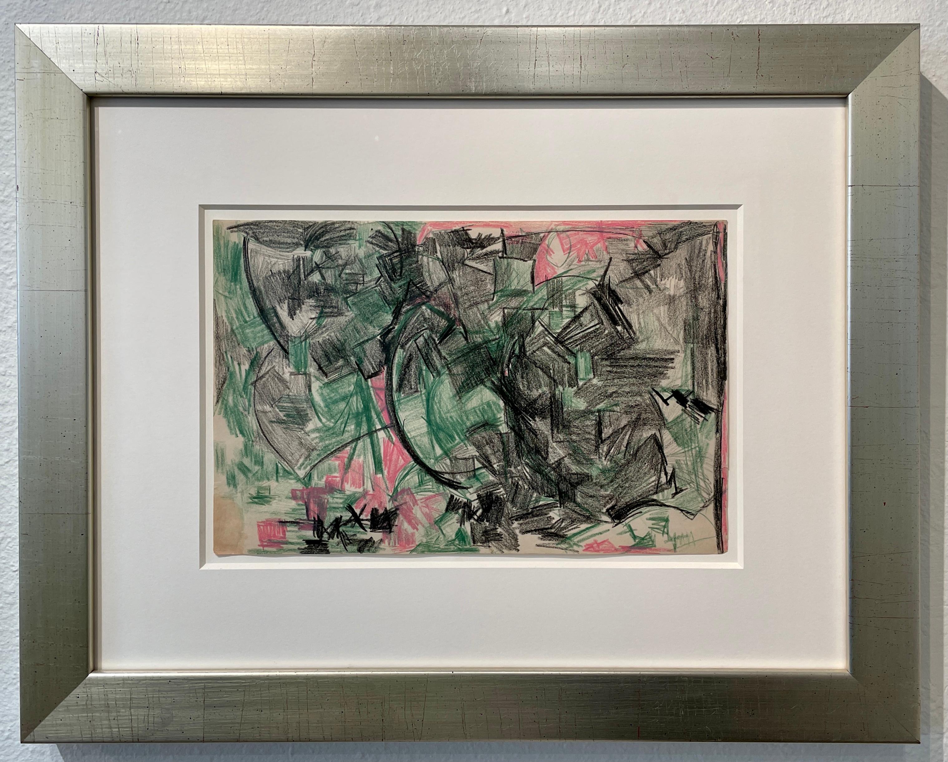 Untitled (Green and Pink) 1957, by Lynne Mapp Drexler Mid-Century Abstract Expressionist on Paper

Provenance:  Drexler Estate

LYNNE MAPP DREXLER (American, 1928-1999)

Southern-born Lynne Mapp Drexler found her artistic voice during one of the
