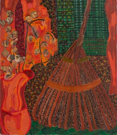 "Raked Off" Lynne Drexler, 1989 Pintura expresionista interior abstracta