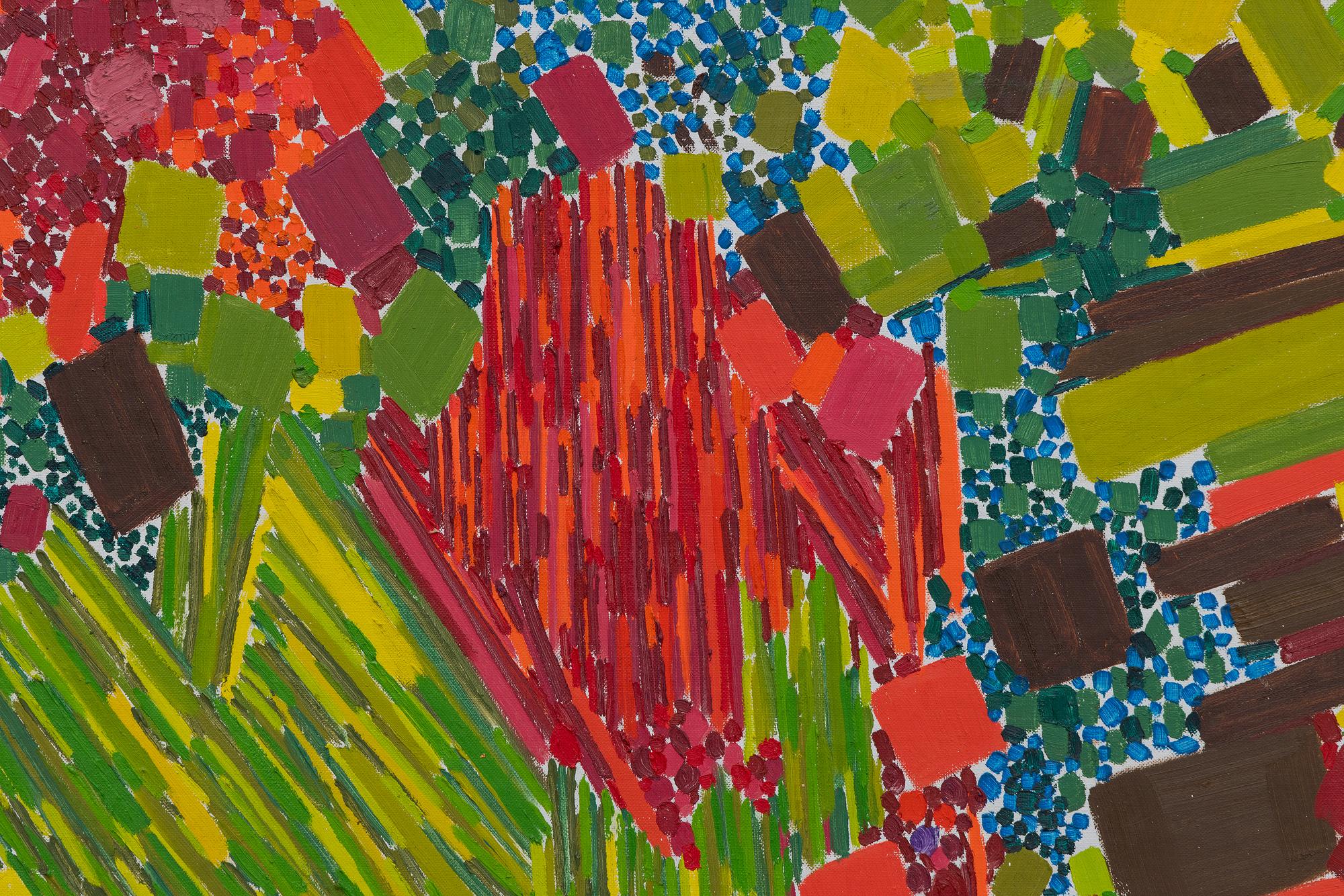 Sporadischer Frühling (Braun), Abstract Painting, von Lynne Drexler