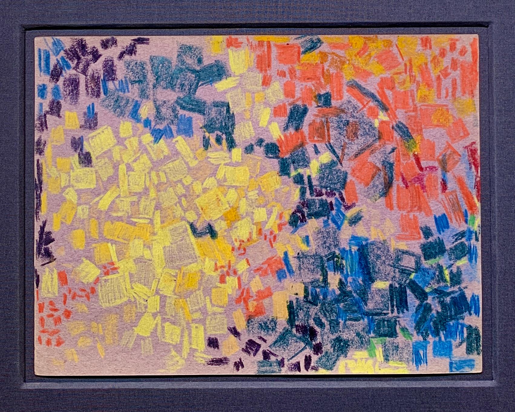 Untitled (Purple), Lynne Mapp Drexler Mid-Century Abstract Expressionist Paper - Painting by Lynne Drexler