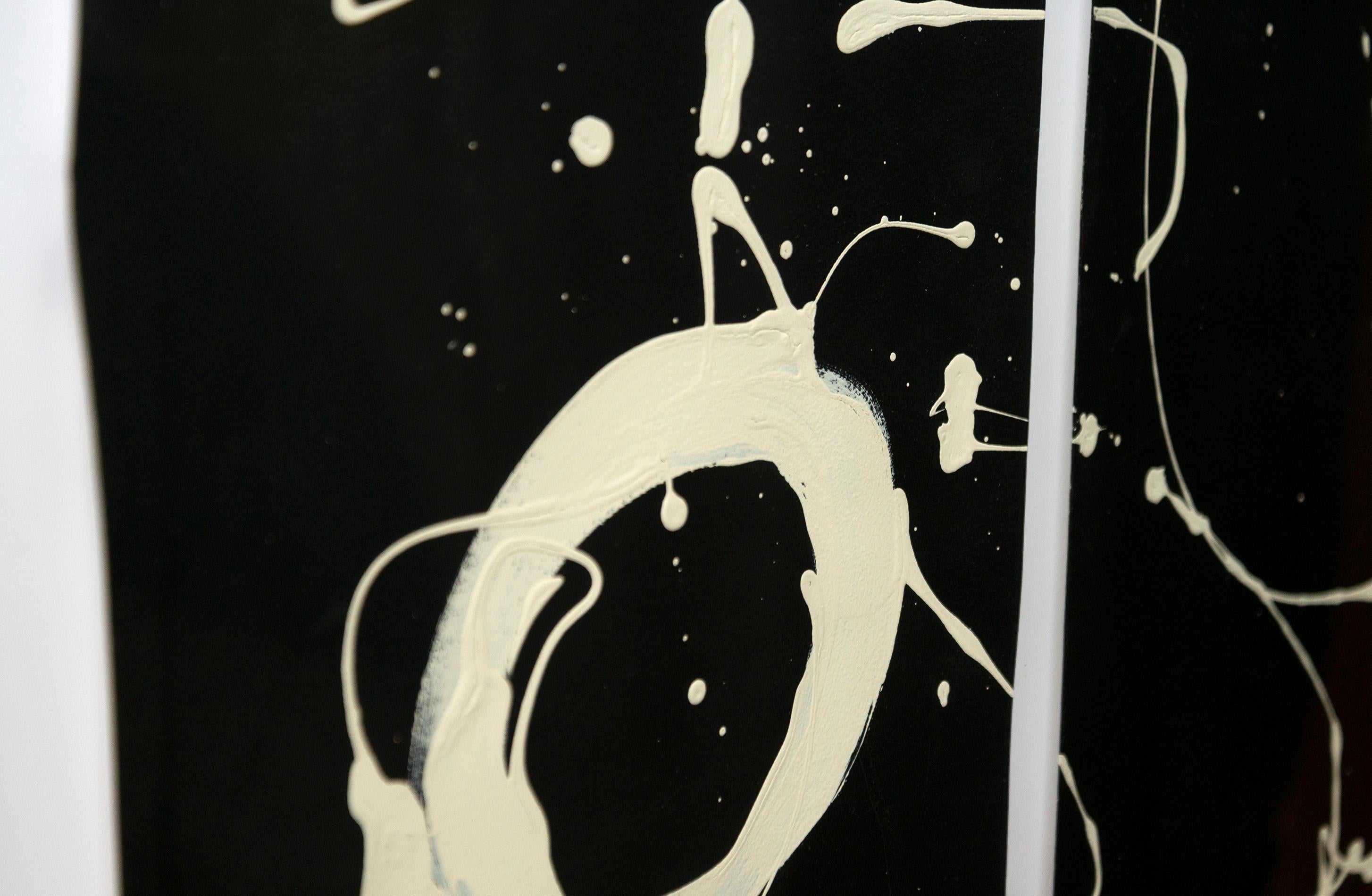 Whiting 1 e 2 - bianco e nero, minimalista, gestuale, astratto, acrilico su carta in vendita 3