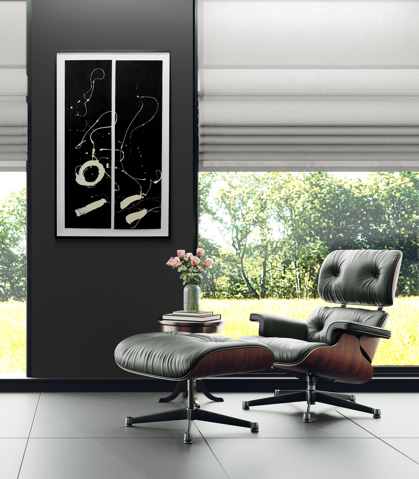 Whiting 1 e 2 - bianco e nero, minimalista, gestuale, astratto, acrilico su carta in vendita 4