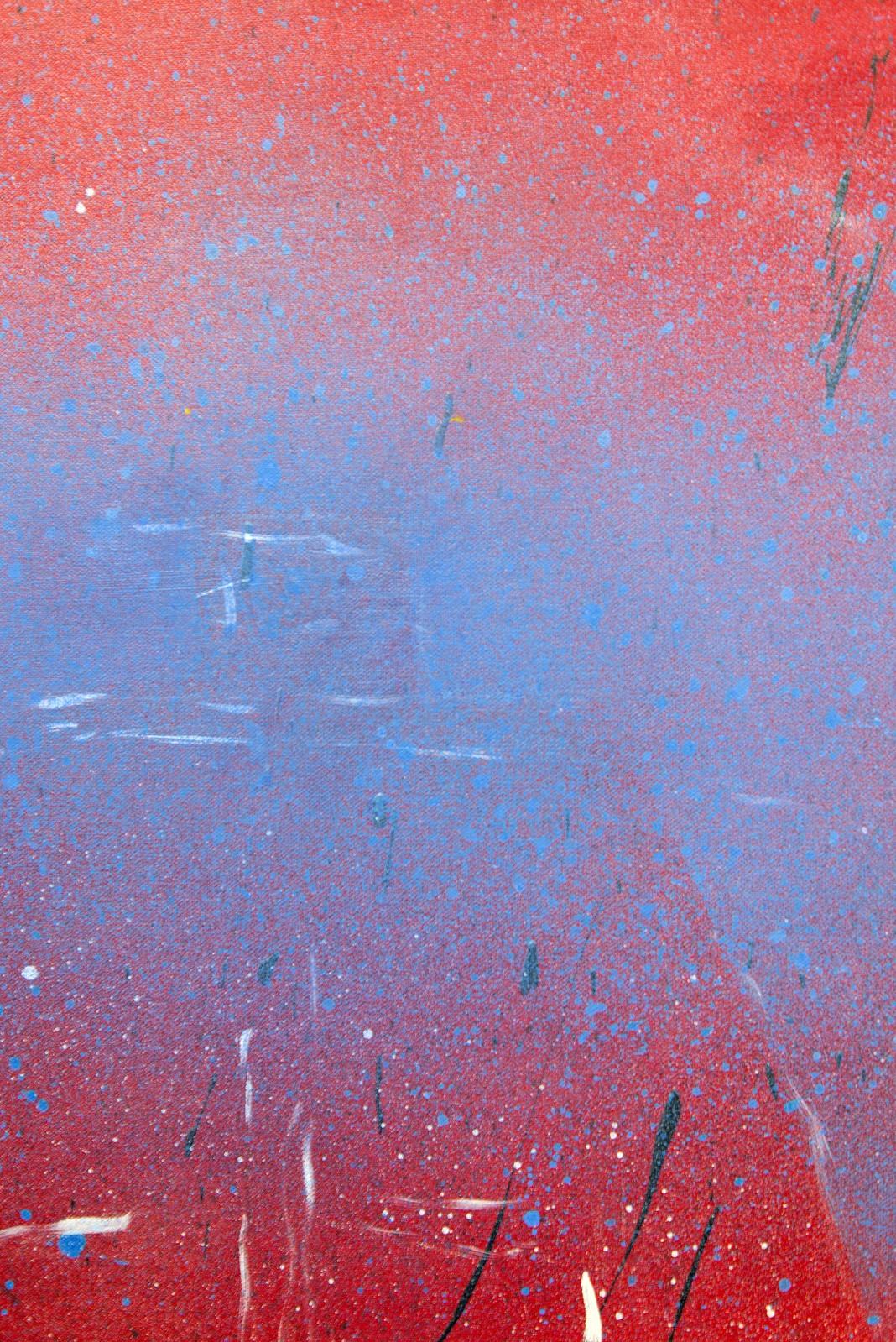 Persistence of Blue - astrazione gestuale, audace e vibrante, acrilico su tela in vendita 1