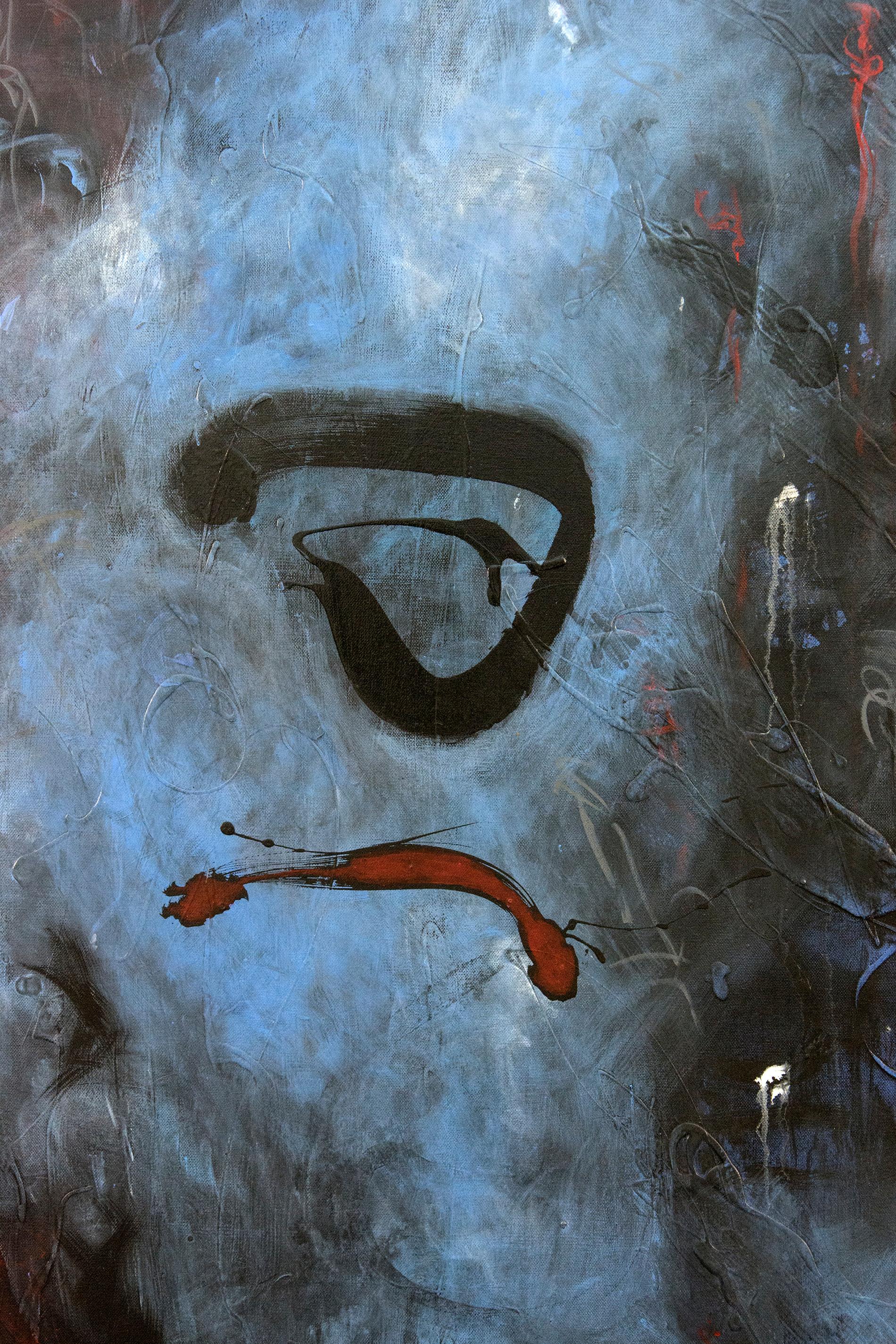 Shape Shifting Blue - Painting by Lynne Fernie