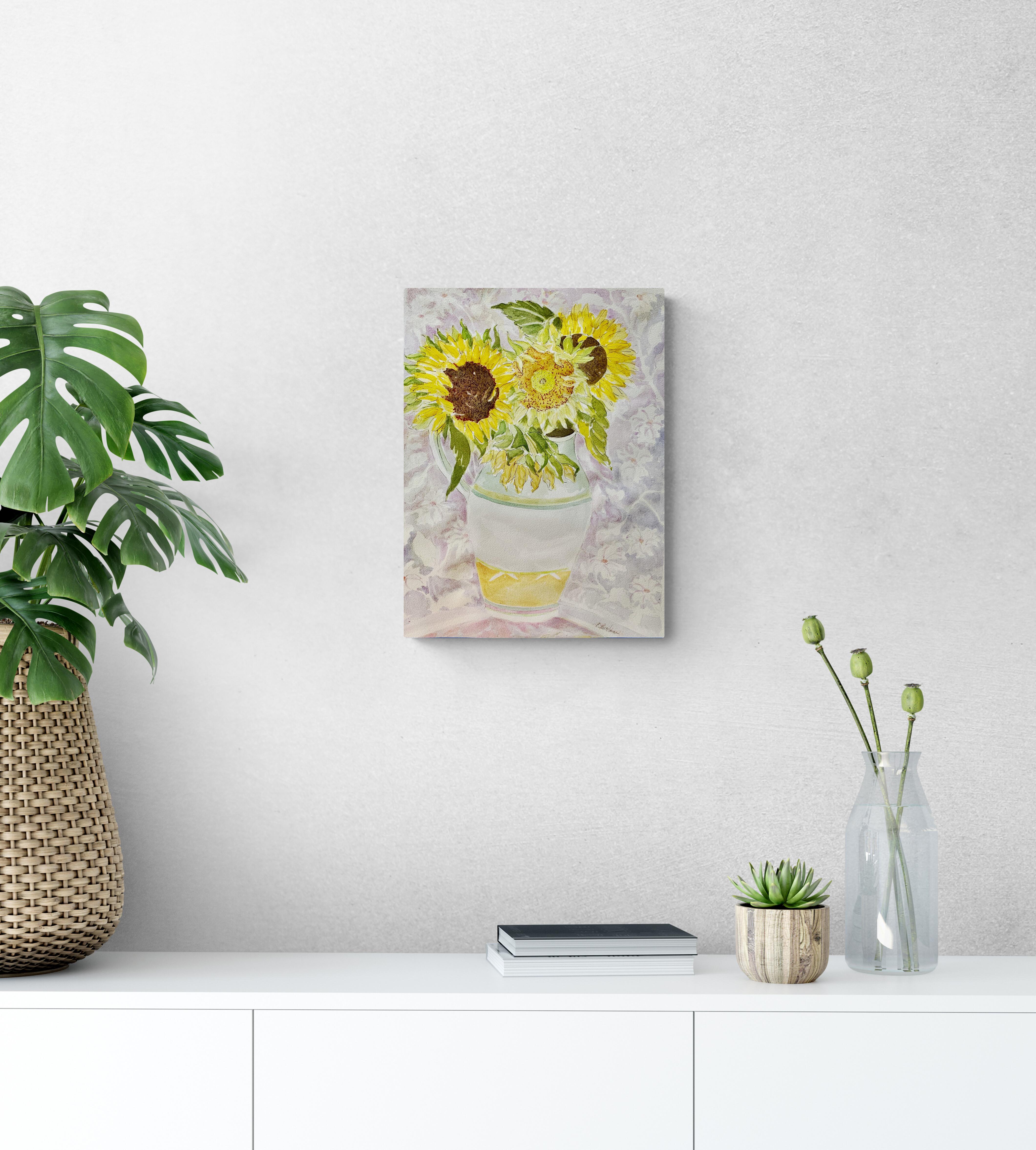 Temporada de Girasoles, Acuarela Original - Painting de Lynne Friedman