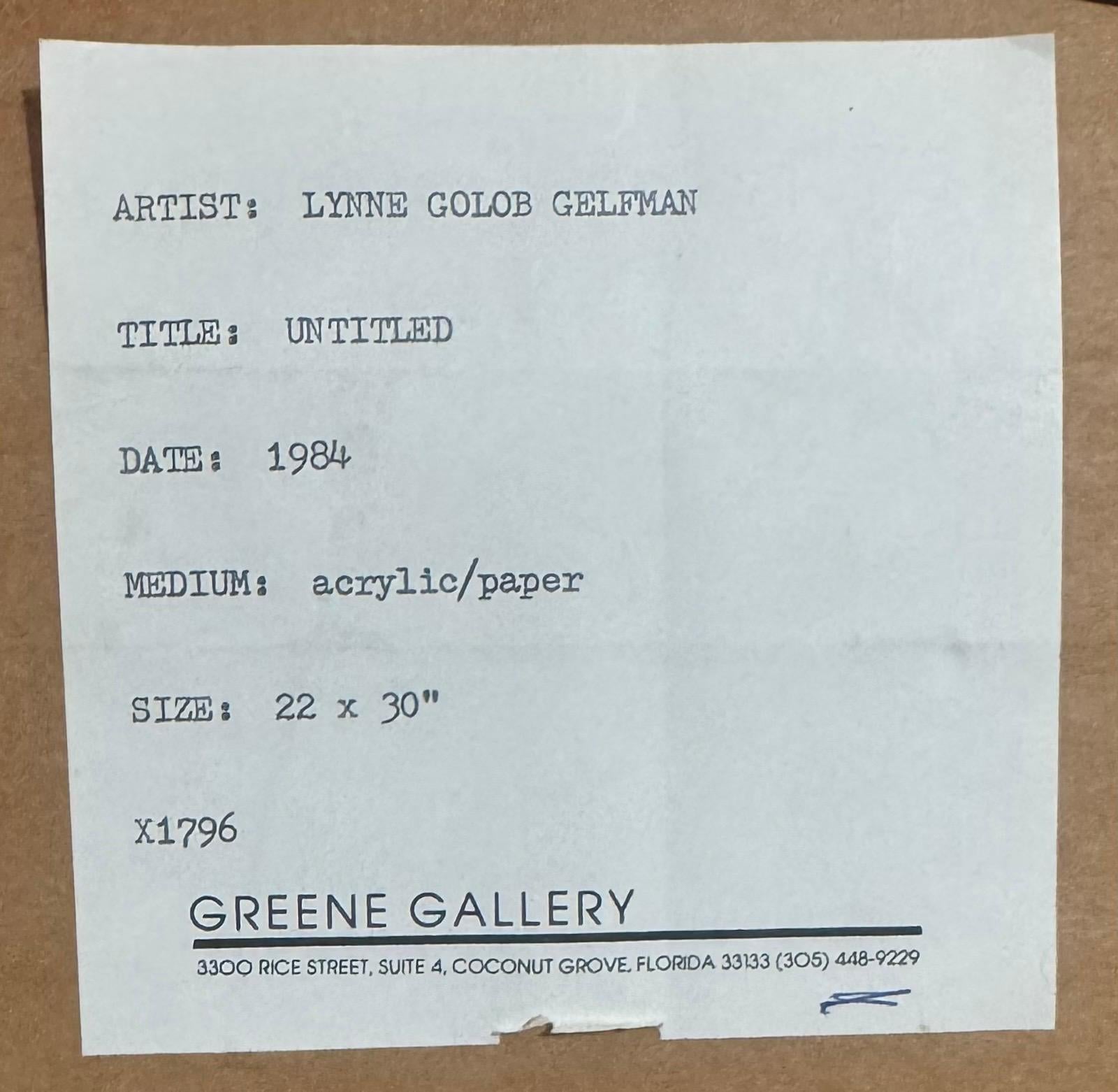 Abstract Expressionist 1980s Painting Miami Woman Modernist Lynne Golob Gelfman For Sale 9