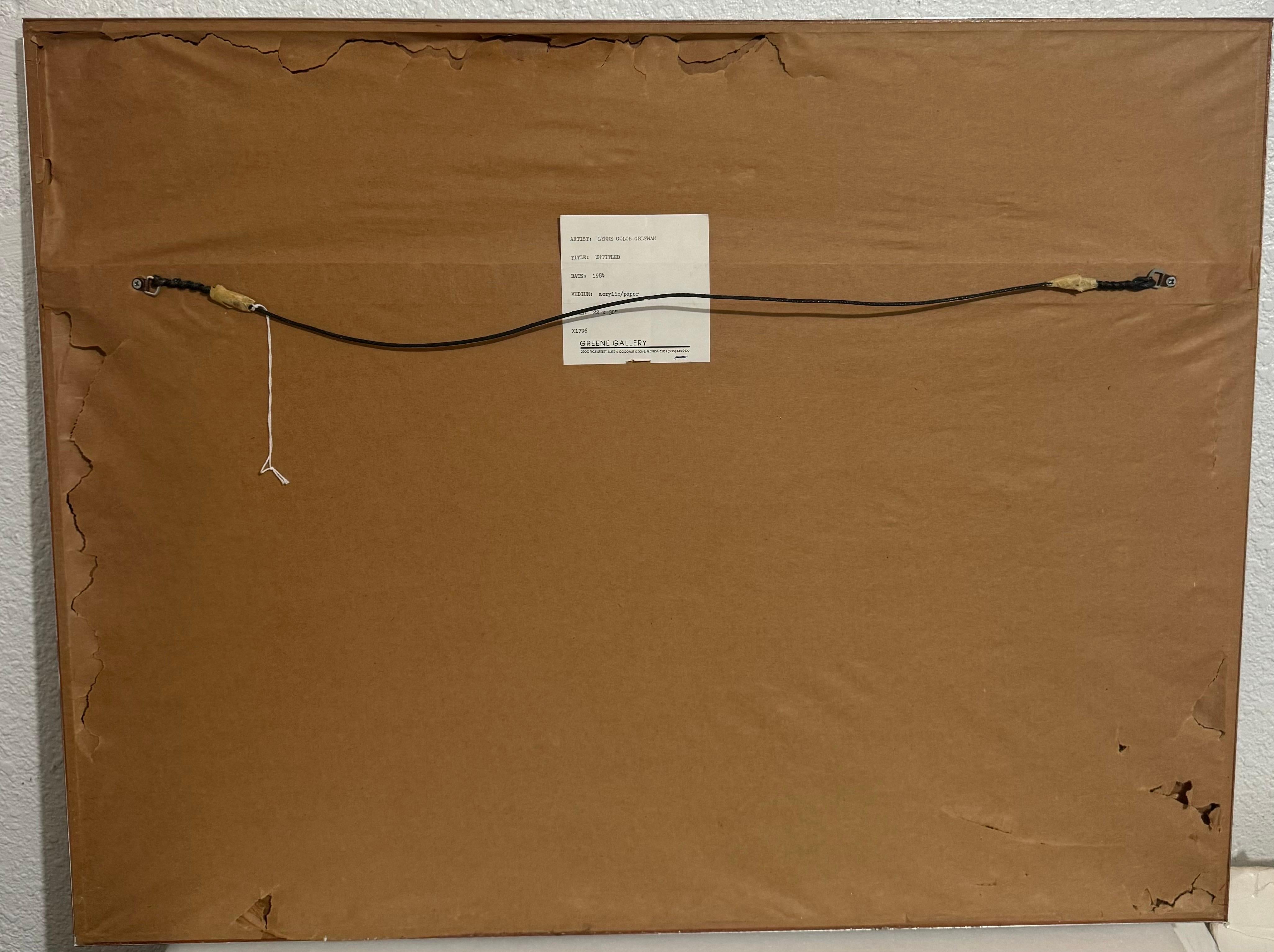 Abstract Expressionist 1980s Painting Miami Woman Modernist Lynne Golob Gelfman For Sale 10