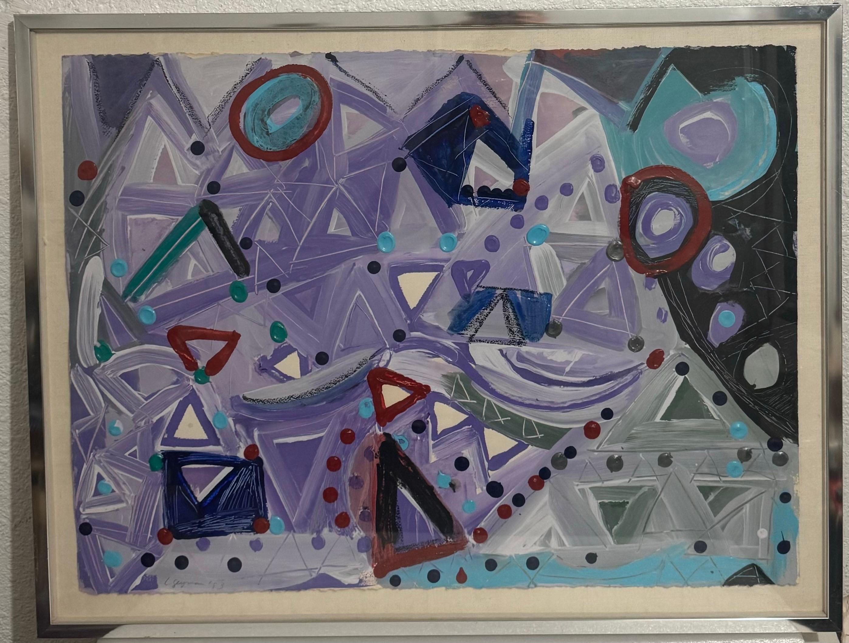 Abstract Expressionist 1980s Painting Miami Woman Modernist Lynne Golob Gelfman For Sale 6