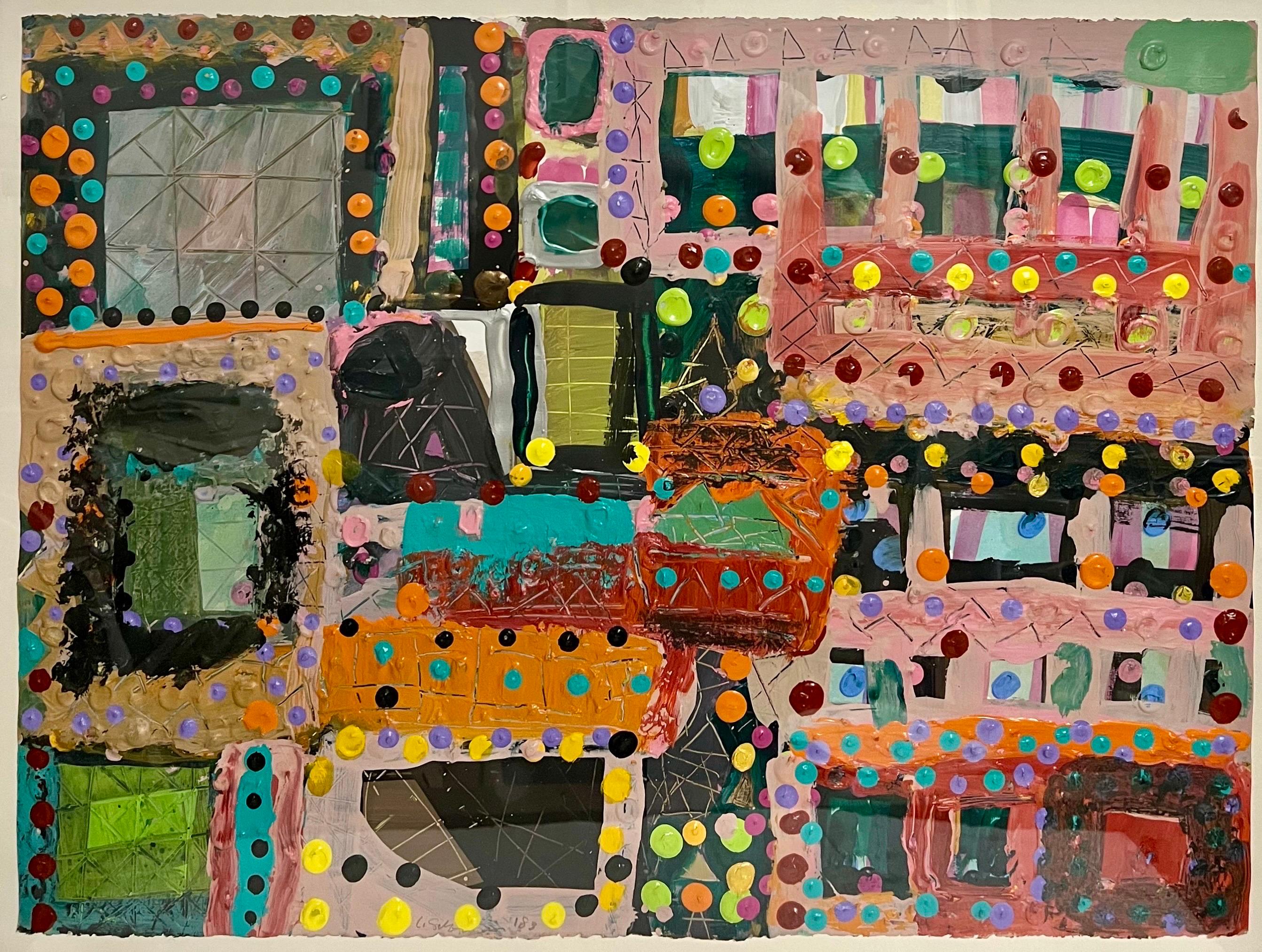 Pintura Expresionista Abstracta Años 80 Miami Mujer Modernista Lynne Golob Gelfman
