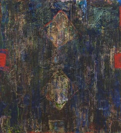 Grande peinture à l'huile abstraite Miami Woman Modernist Lynne Golob Gelfman