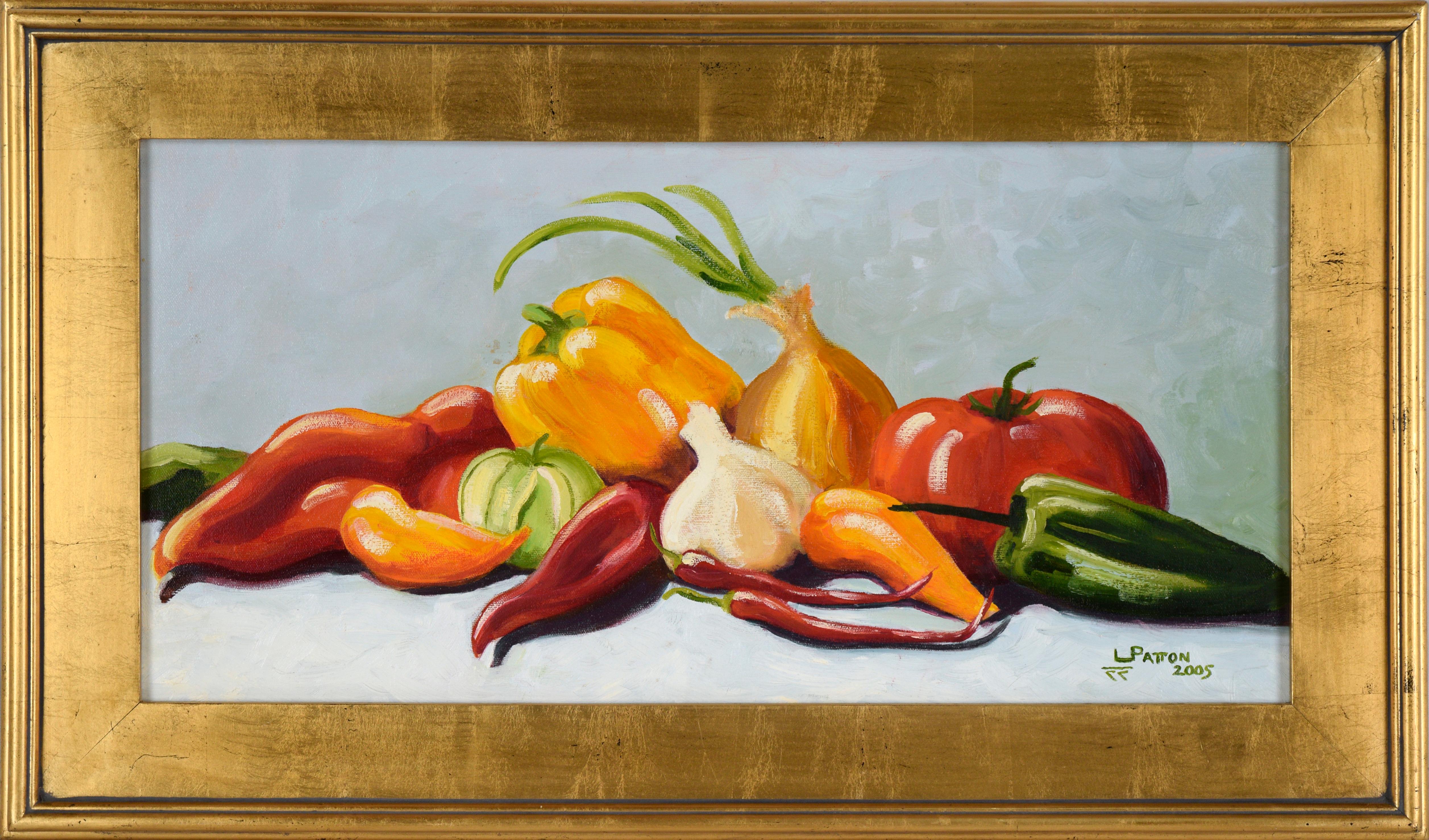 Récolte sur le comptoir de la cuisine - Nature morte contemporaine à l'huile sur toile - Painting de Lynne Patton