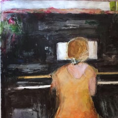 Mixed Media auf Papier, Klavier