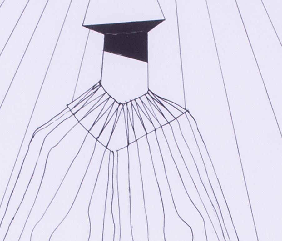 Figura abstracta sentada, litografía de la escultora británica Lynne Russell Chadwick 3