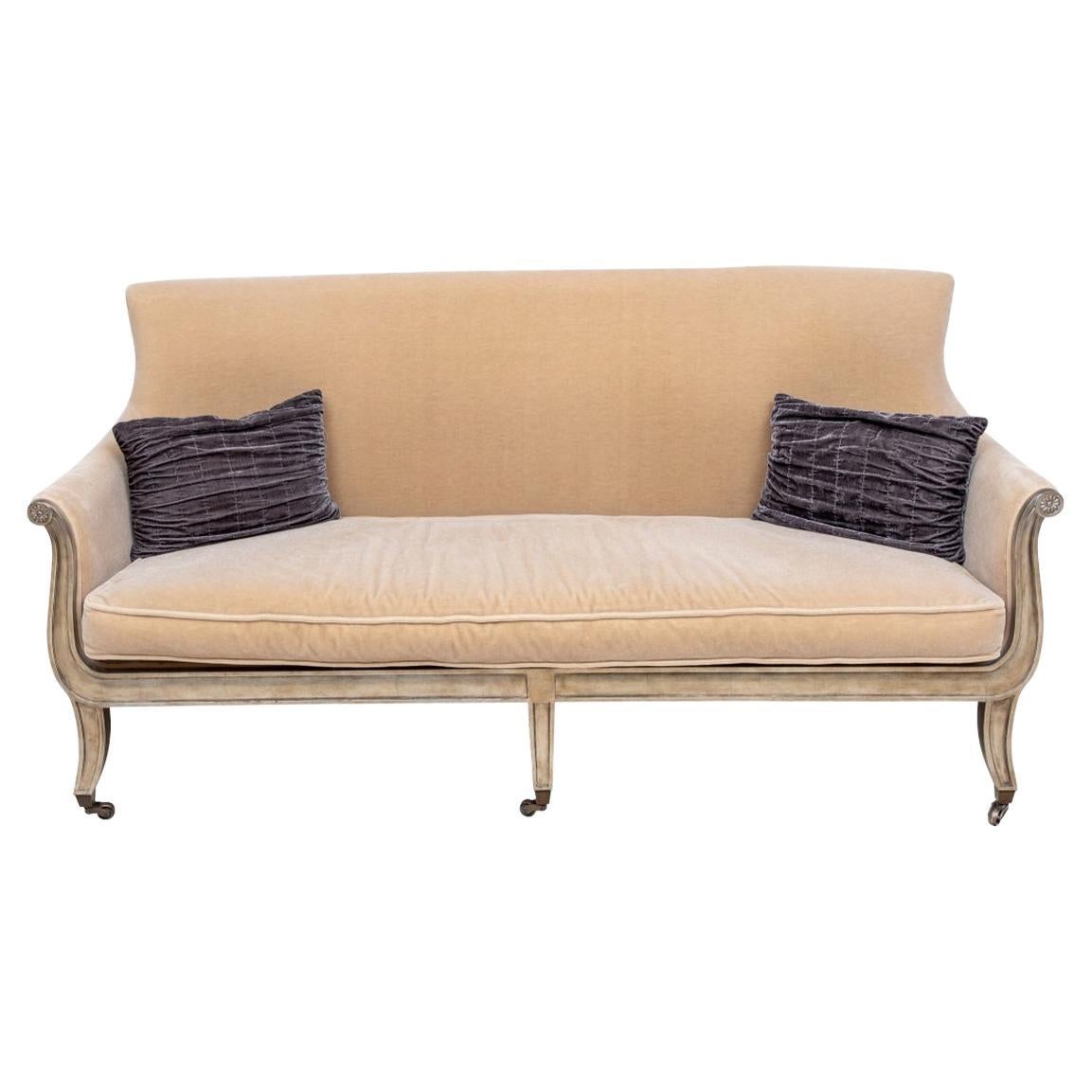Lynne Scalo Design French Style Sofa in Camel Tone Mohair