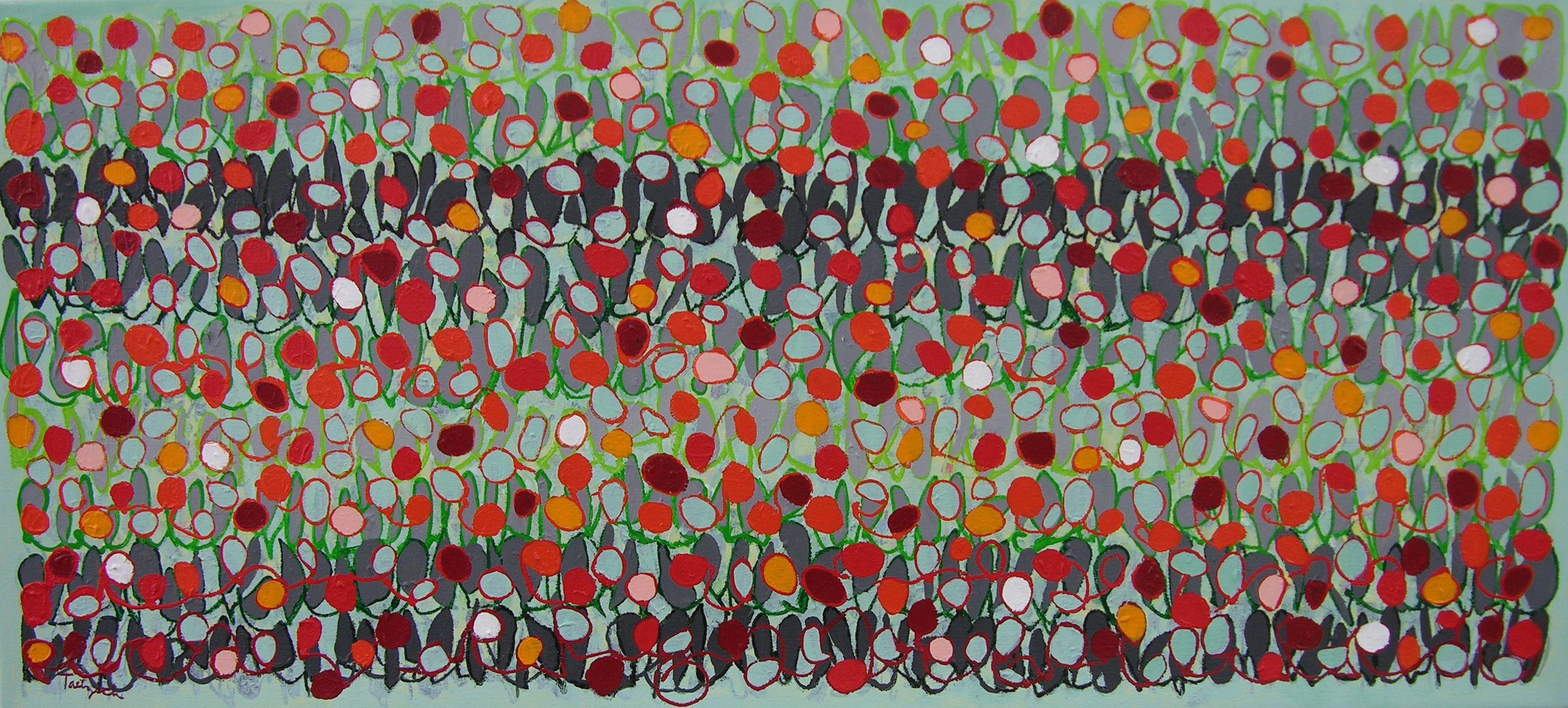 Lynne Taetzsch Abstract Painting - Baubles And Bubbles, Painting, Acrylic on Canvas