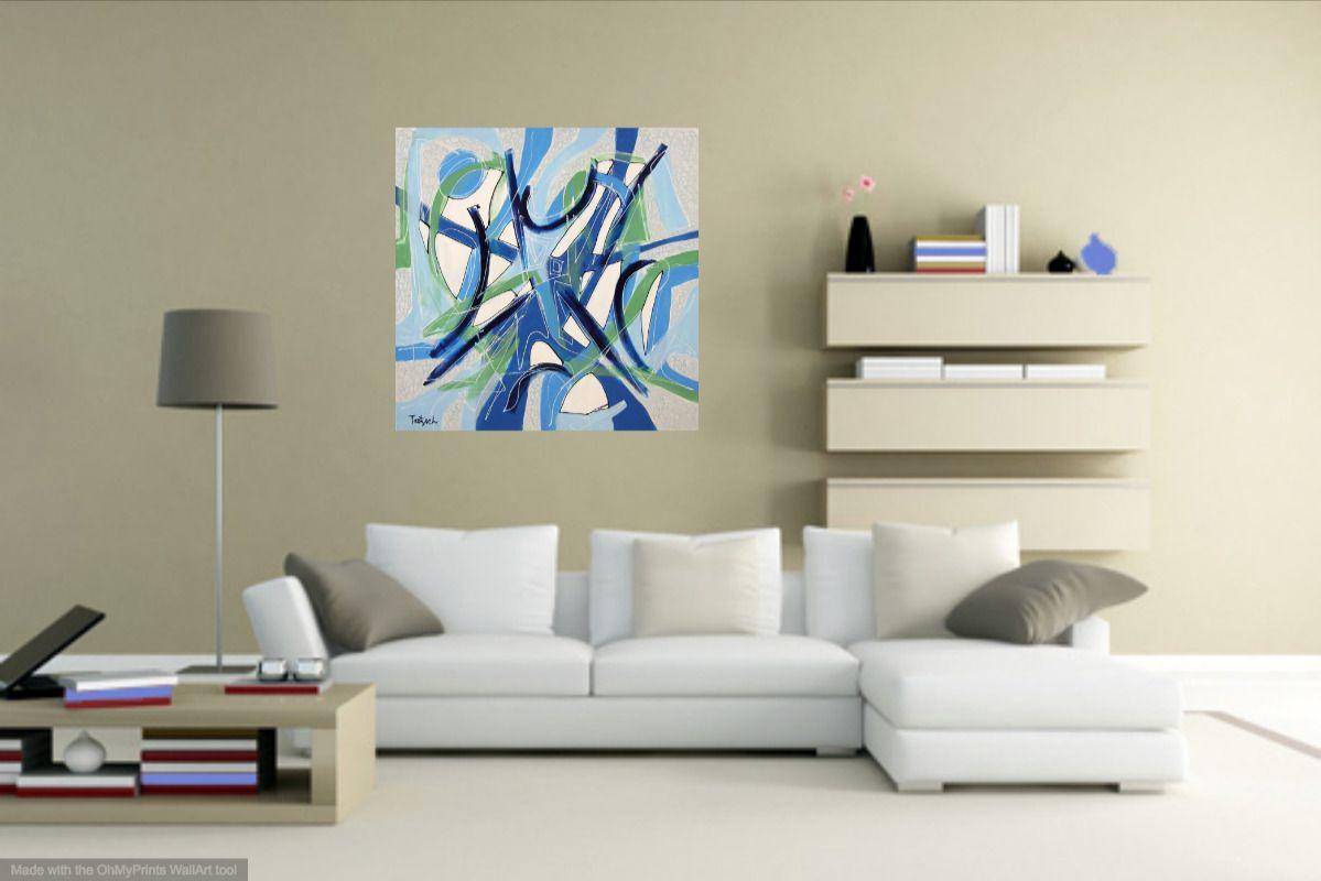 Blue Rhythms, Painting, Acrylic on Canvas For Sale 3