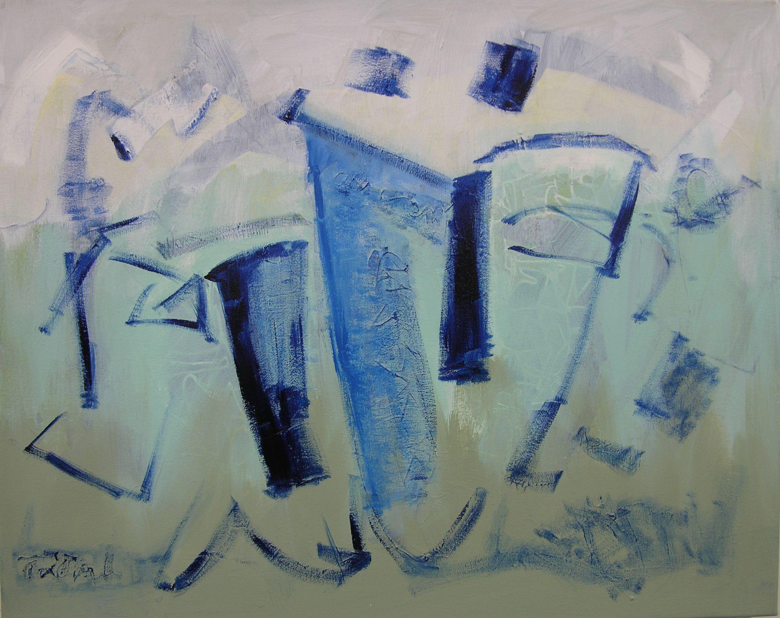 Abstract Painting de Lynne Taetzsch - Paisaje cómico, Pintura, Acrílico sobre lienzo
