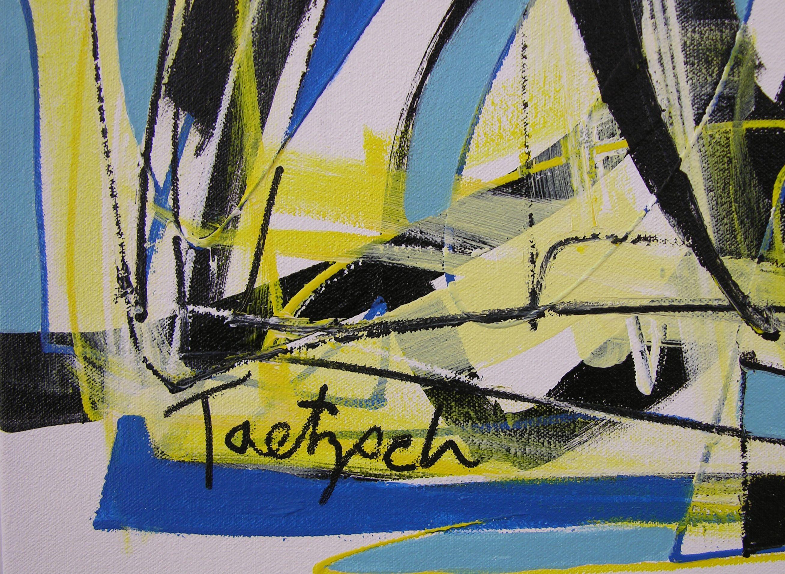 Inexplicably è audace e giocoso e accompagna l'occhio in un giro di gioia attraverso i suoi percorsi labirintici.    30ΓÇ¥ x 24ΓÇ¥ x 1,5ΓÇ¥ quadro originale su tela tesa, con l'immagine  continuando a girare intorno  ai lati, in modo che non sia