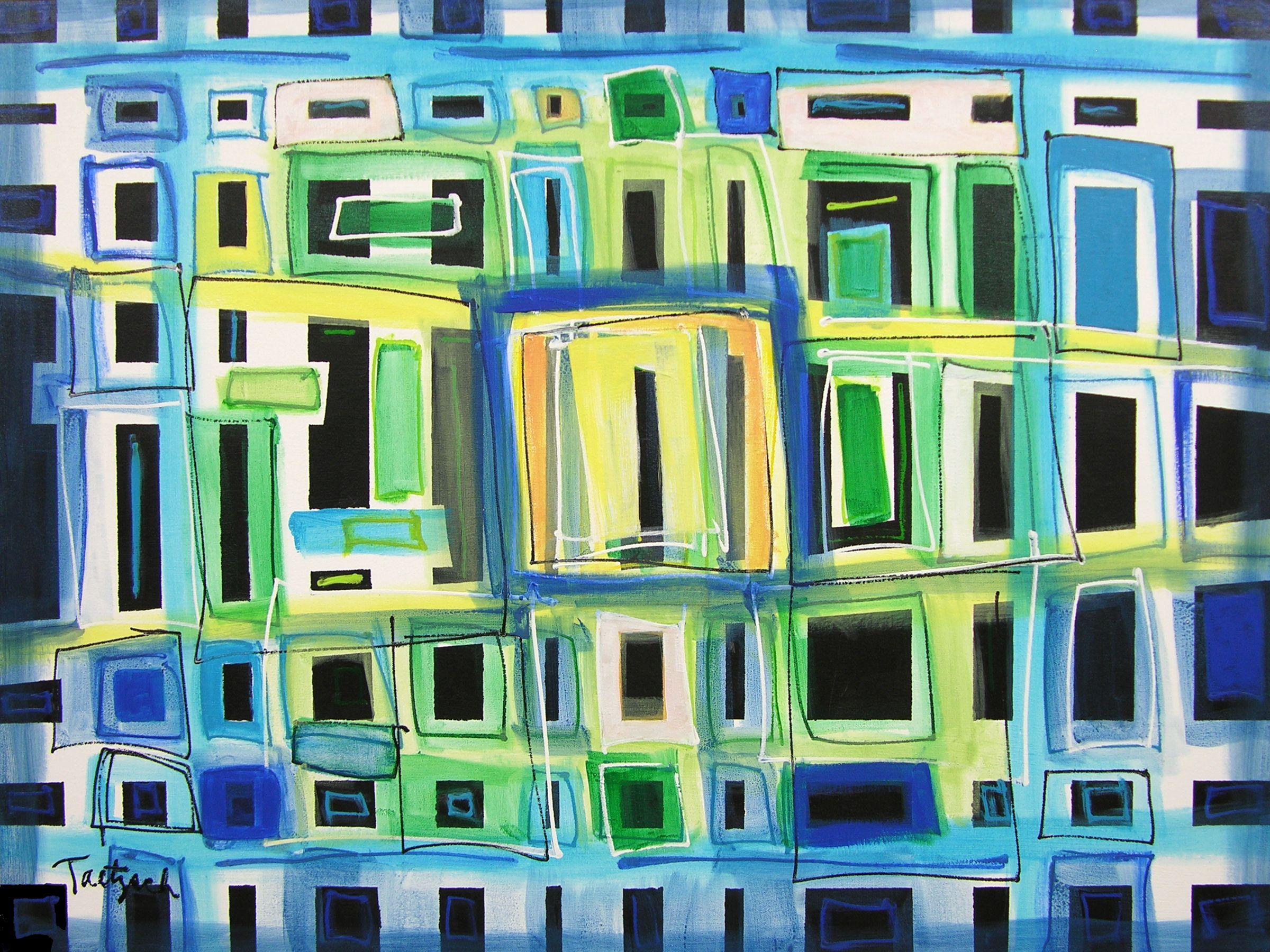 Lynne Taetzsch Abstract Painting - Intensely Blue, Painting, Acrylic on Canvas