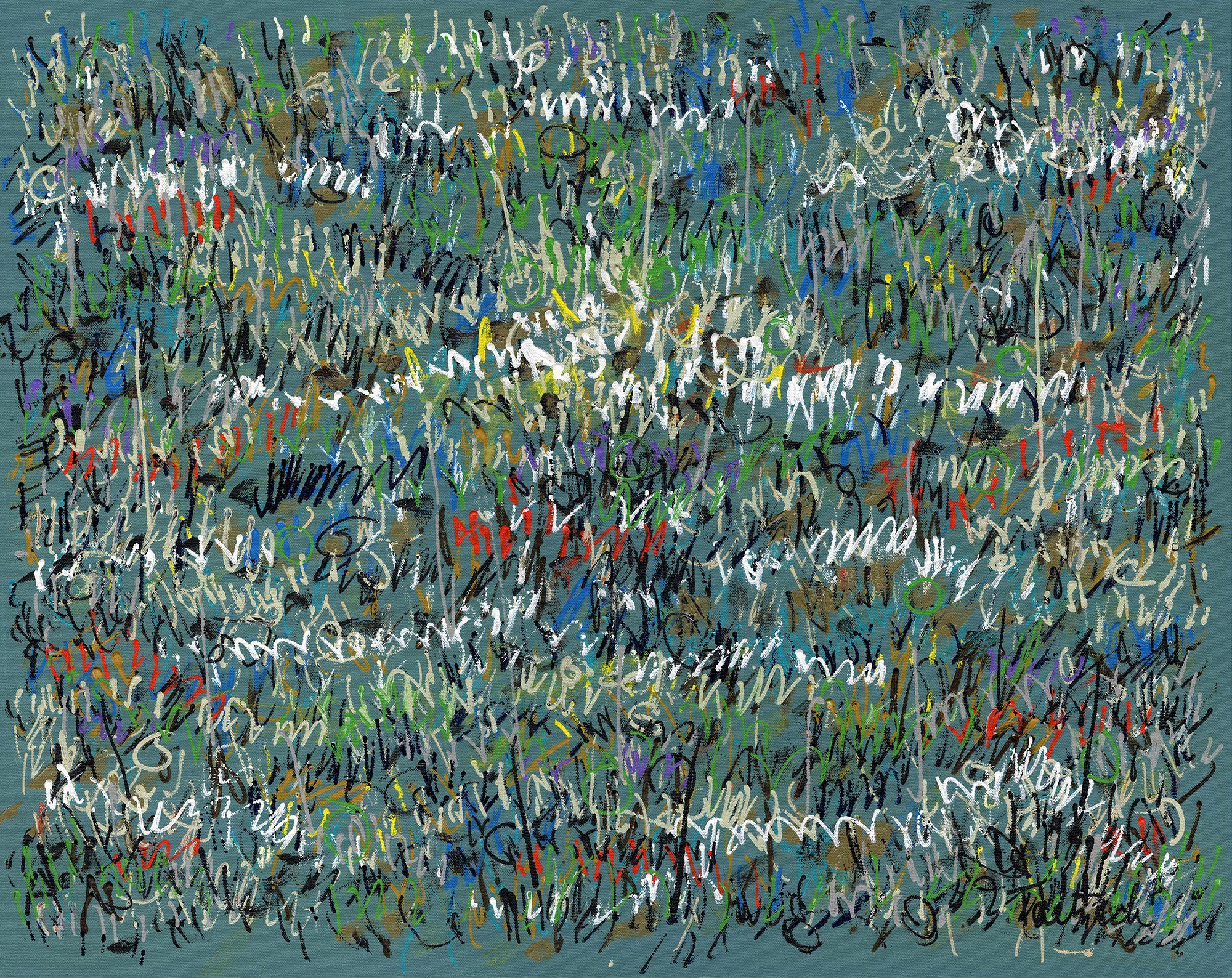 Prato, Pittura, Acrilico su tela - Painting di Lynne Taetzsch