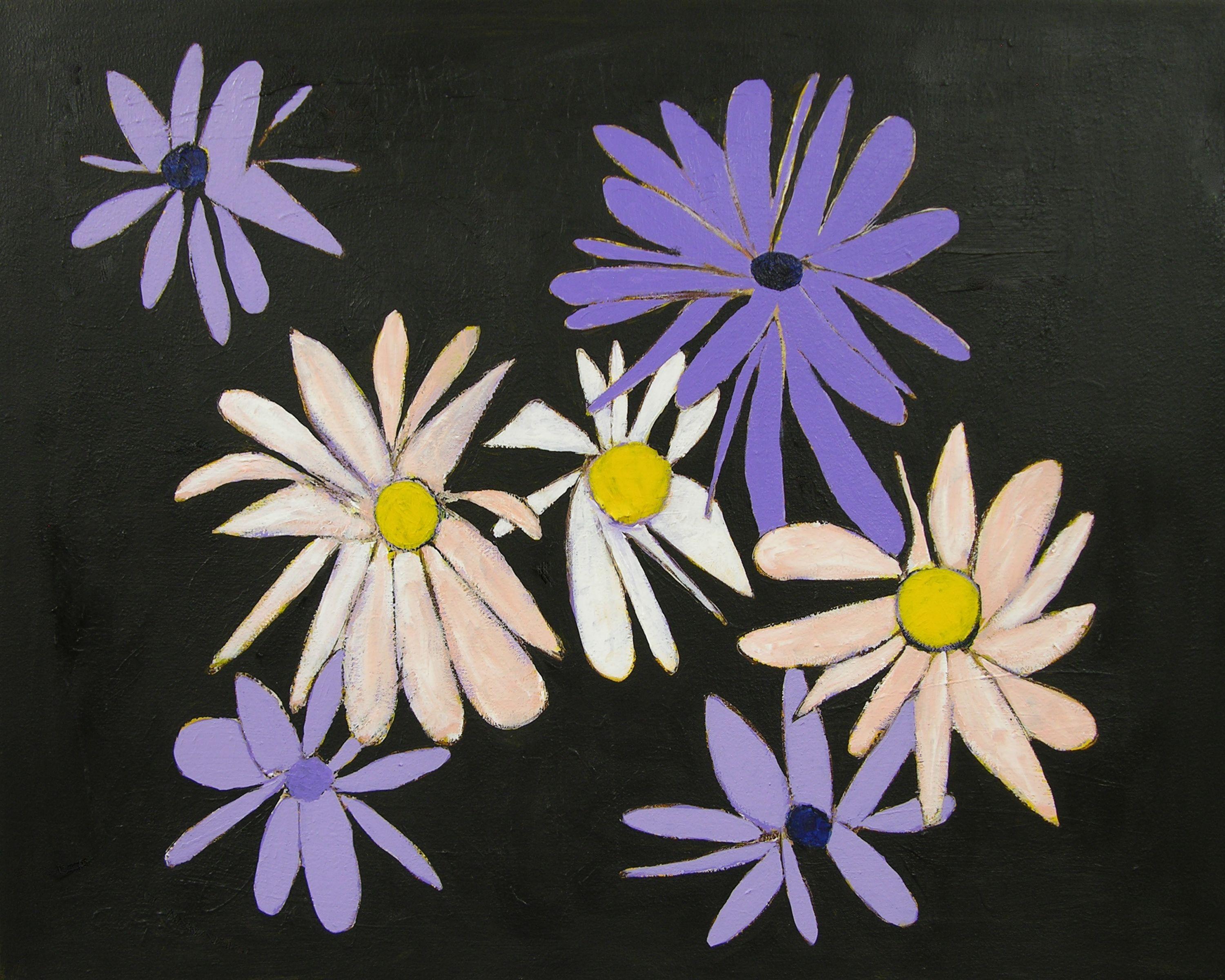 Abstract Painting di Lynne Taetzsch - Fiore di mezzanotte, Pittura, Acrilico su tela
