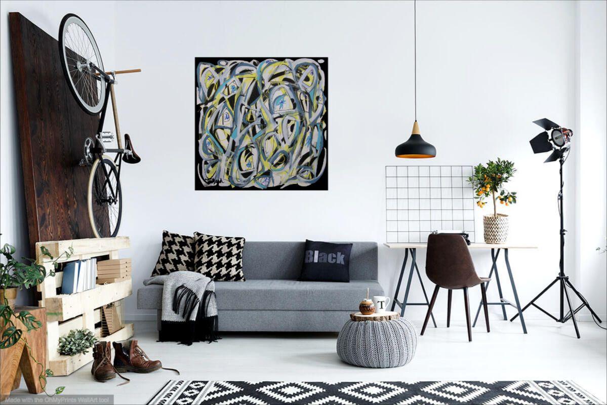 Anidado, Pintura, Acrílico sobre lienzo - Painting Moderno de Lynne Taetzsch