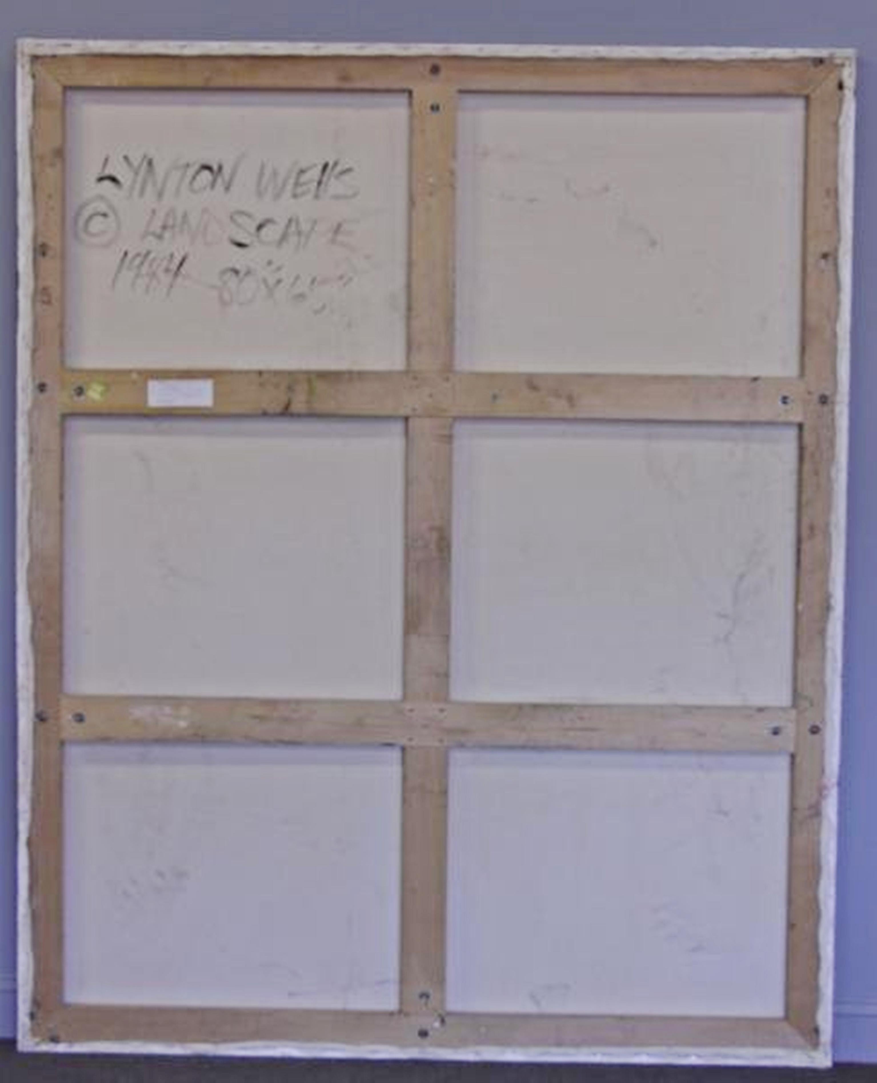 Lynton Wells
Paysage, 1984
Huile sur toile (avec le Label Sable Castelli original au dos du cadre)
Signée à la main, titrée, datée de 1984 avec le symbole du copyright de l'artiste et le label d'exposition de la Sable Castelli Gallery.
Cadre