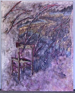 Retro Landscape, original signed oil on canvas painting Sable-Castelli Gallery, unique