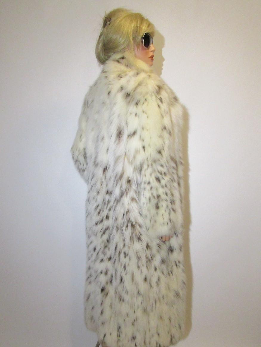Lynx Belly Fur Coat Full Length Somper Couture Beverly Hills  For Sale 3