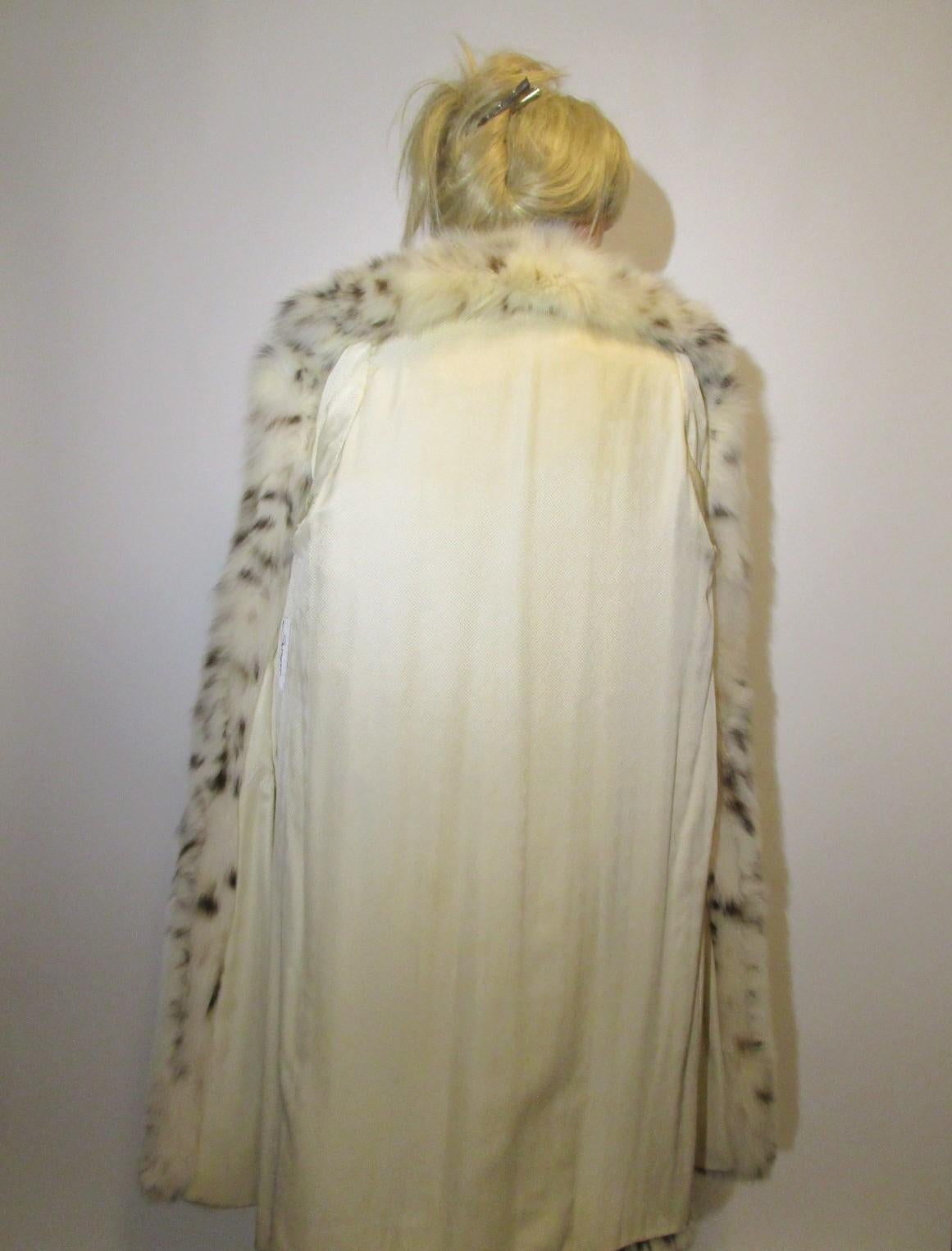 Lynx Belly Fur Coat Full Length Somper Couture Beverly Hills  For Sale 6