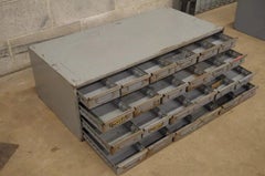 Lyon 24 Drawer Steel Metal Industrial Storage Tool Parts Cabinet Organizer (B)