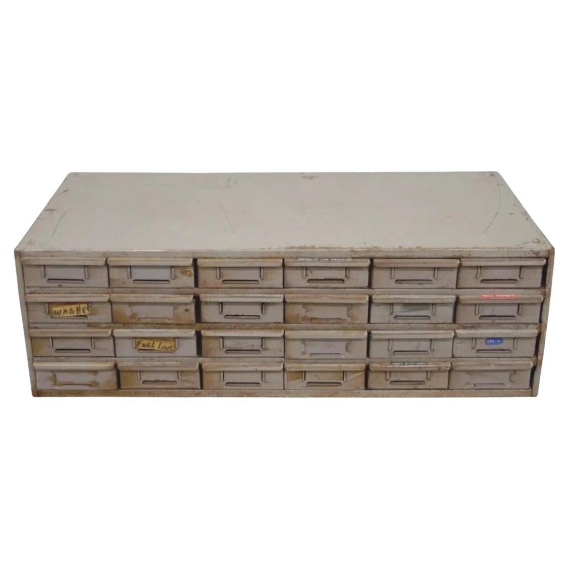 Lyon 24 Drawer Steel Metal Industrial Storage Tool Parts Cabinet Organizer (B)