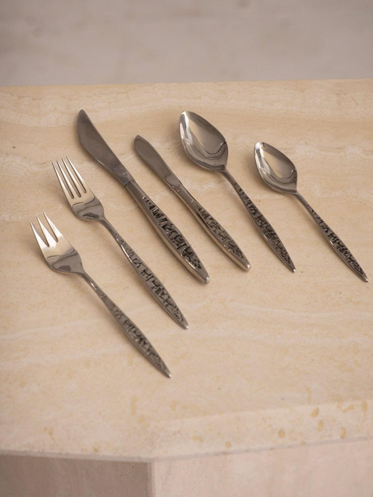 Lyon Stainless Steel Flatware Set, 95 Pieces, Service for 12 at 1stDibs