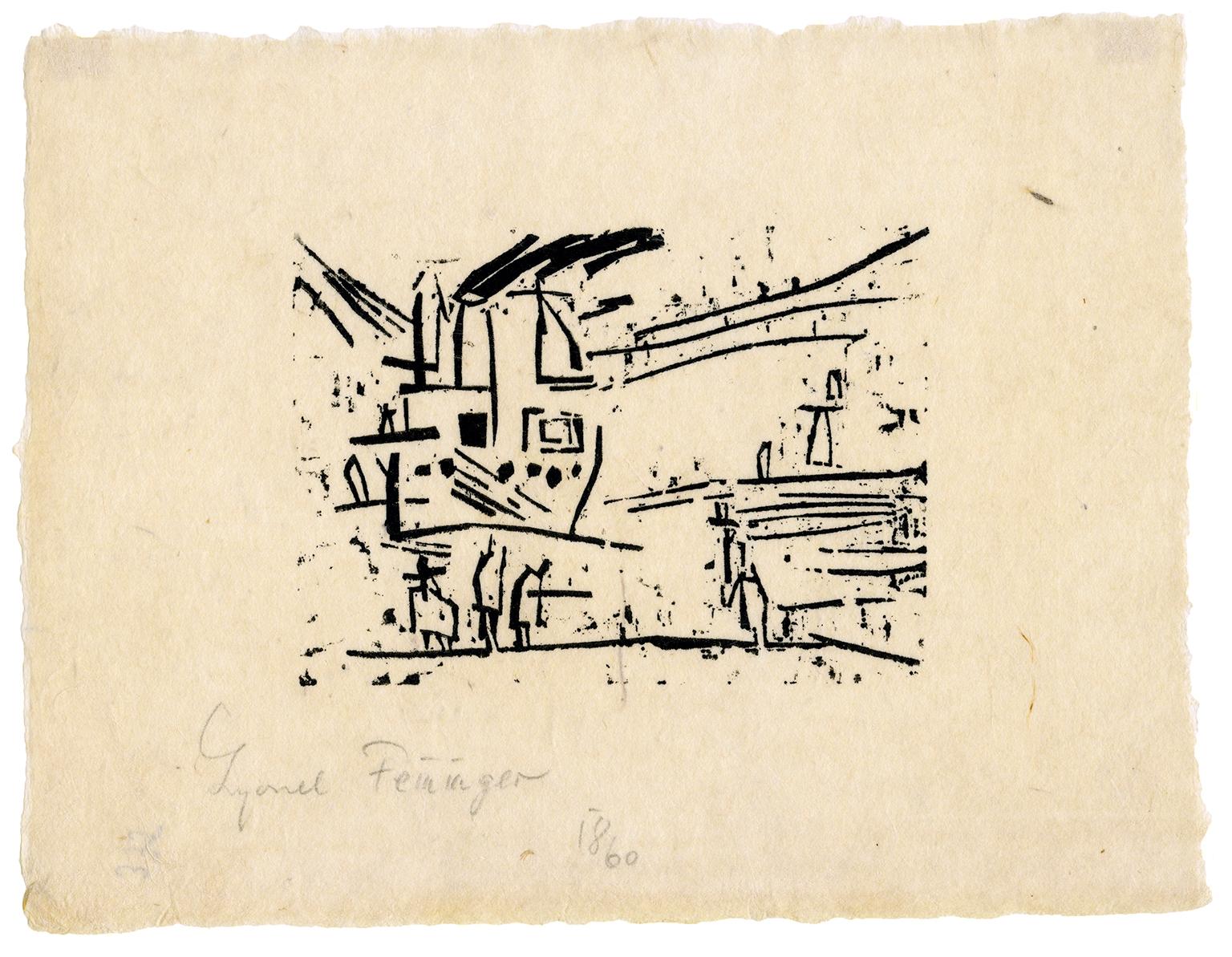'Ausfahrender Dampfer Odin (Outboard Steamer Odin)' — German Expressionism - Print by Lyonel Feininger