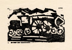 Petite locomotive" - Papier à en-tête personnel de l'artiste, modernisme du Bauhaus