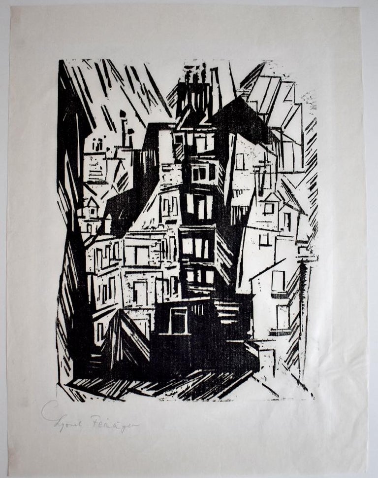 Parisian Houses  Pariser Häuser - German Expressionism, Bauhaus - Print by Lyonel Feininger