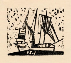 'Three Masted Ship, 2' – Artist's Personal Letterhead, Bauhaus Modernism
